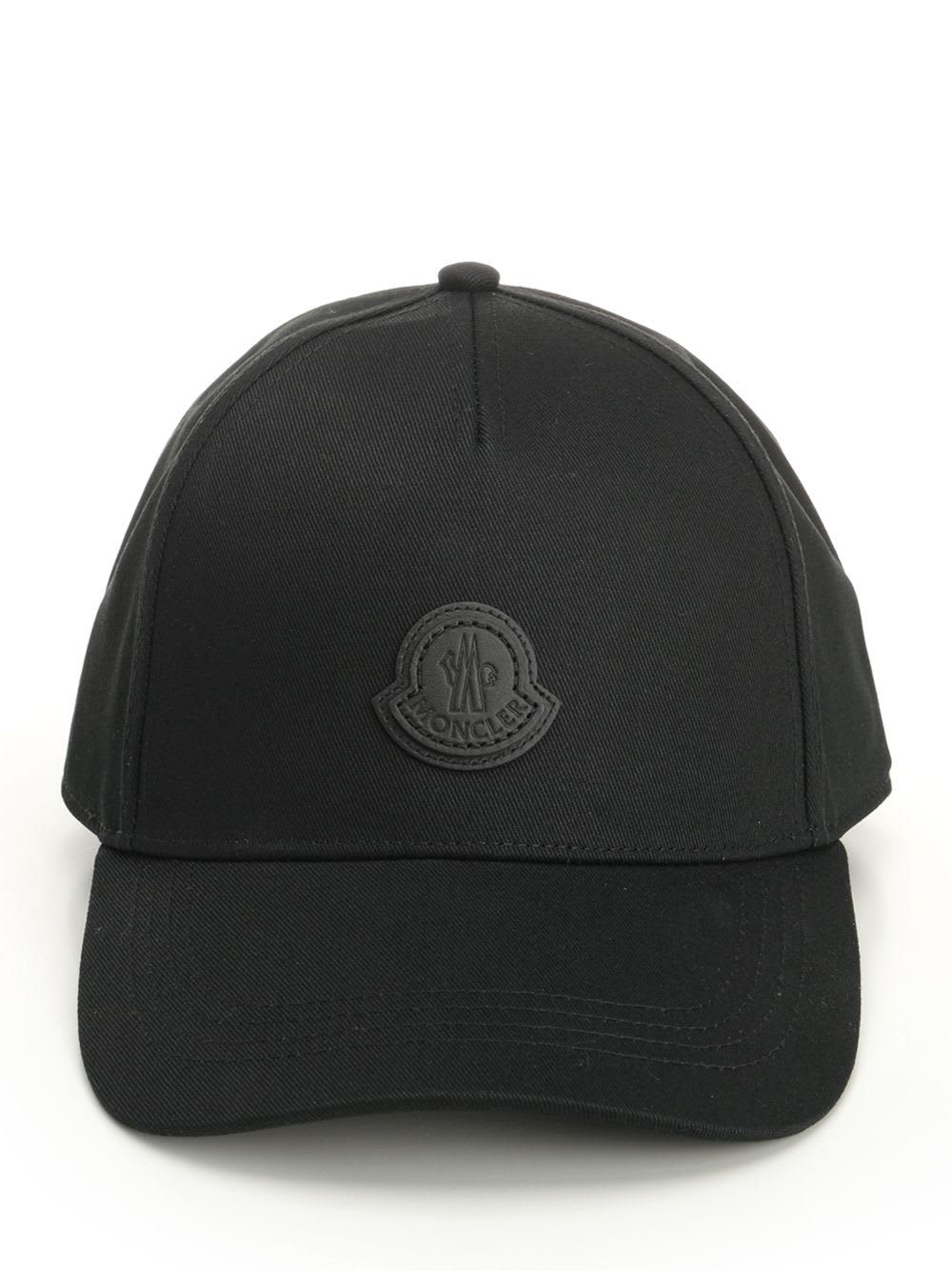 Moncler Casquette En Gabardine De Coton In Black