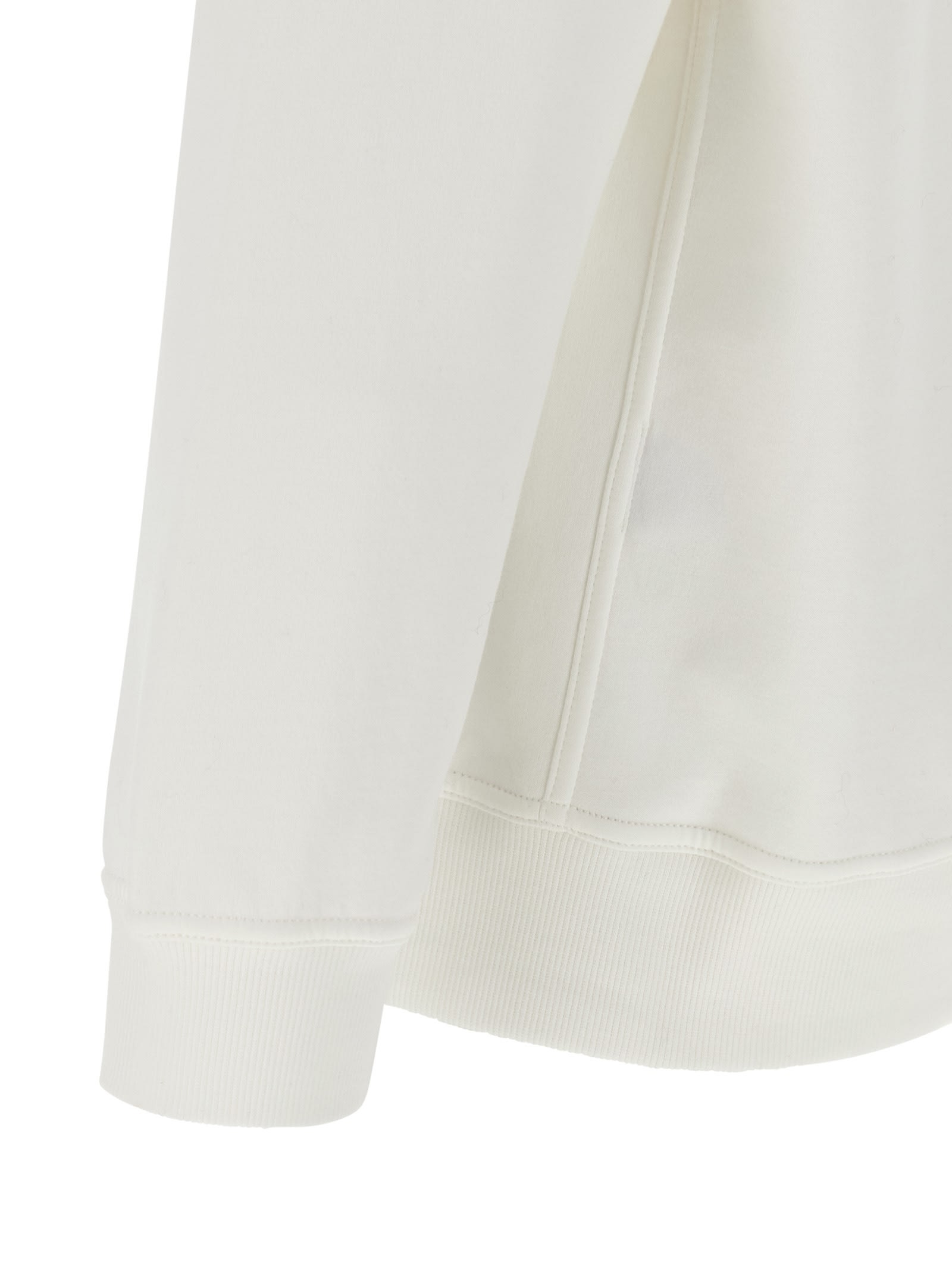 Brunello Cucinelli Men Techno Cotton Fleece Topwear With Print In White