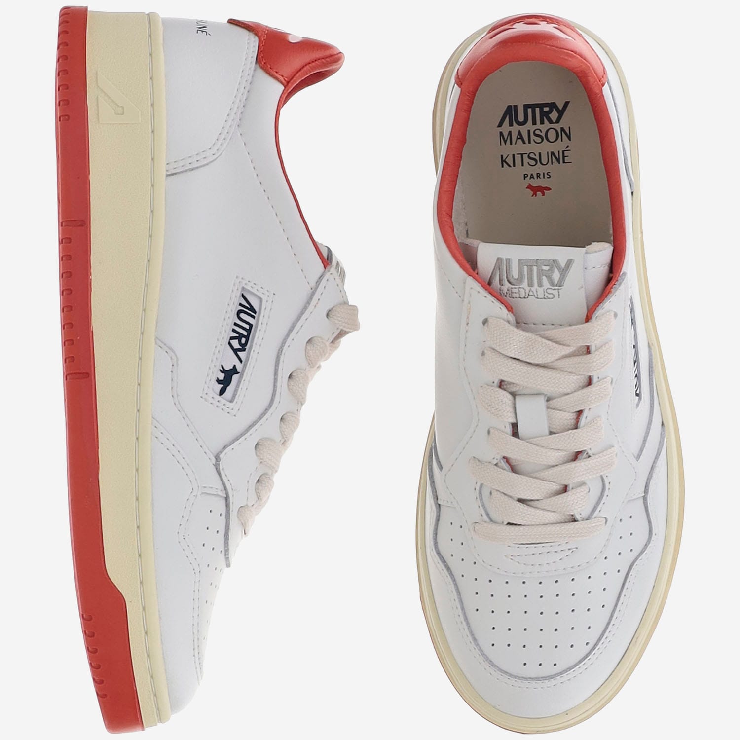 Autry Medalist Low Kitsune Wht Red In White