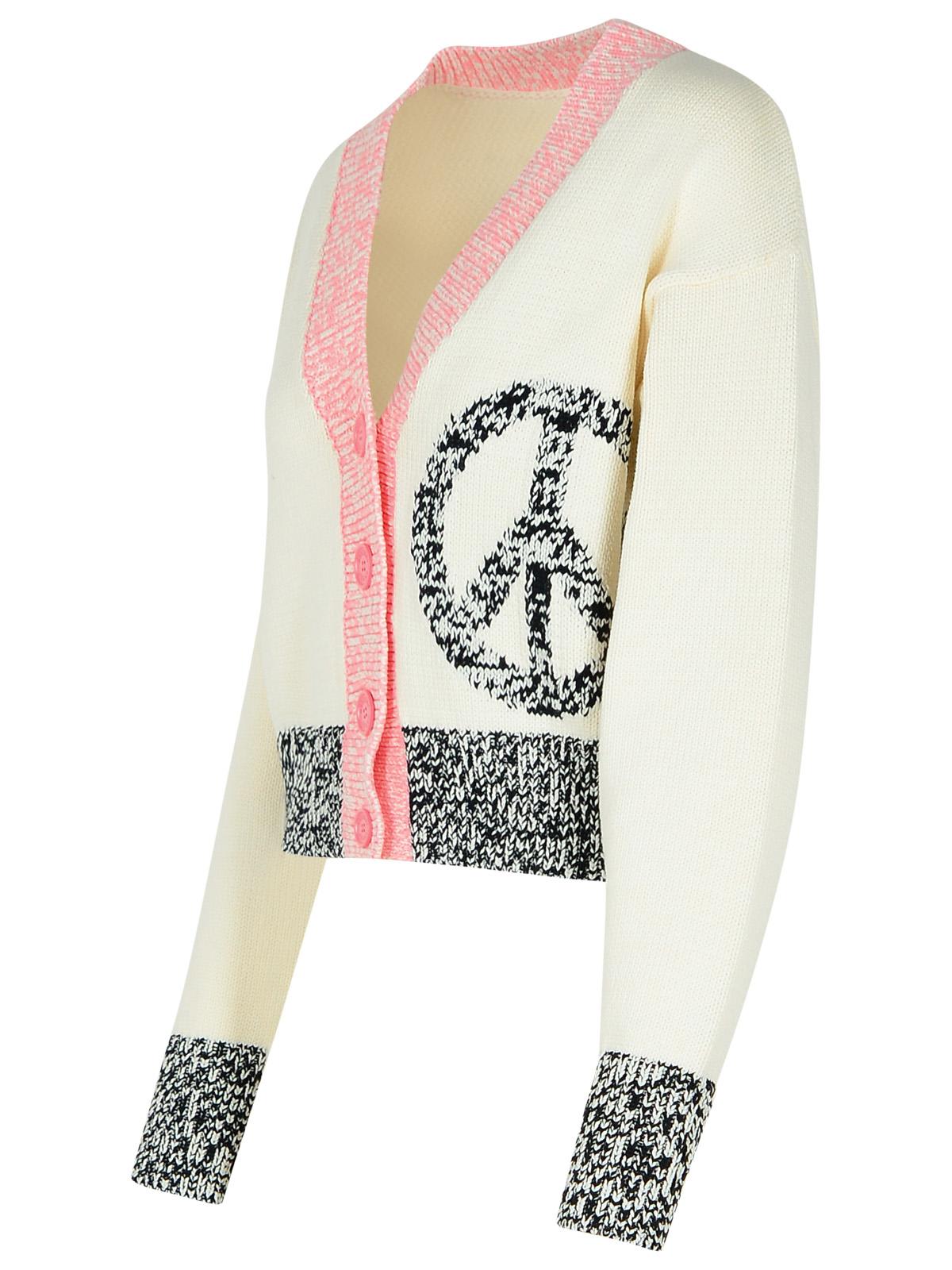 M05ch1n0 Jeans White Cotton Blend Cardigan In White