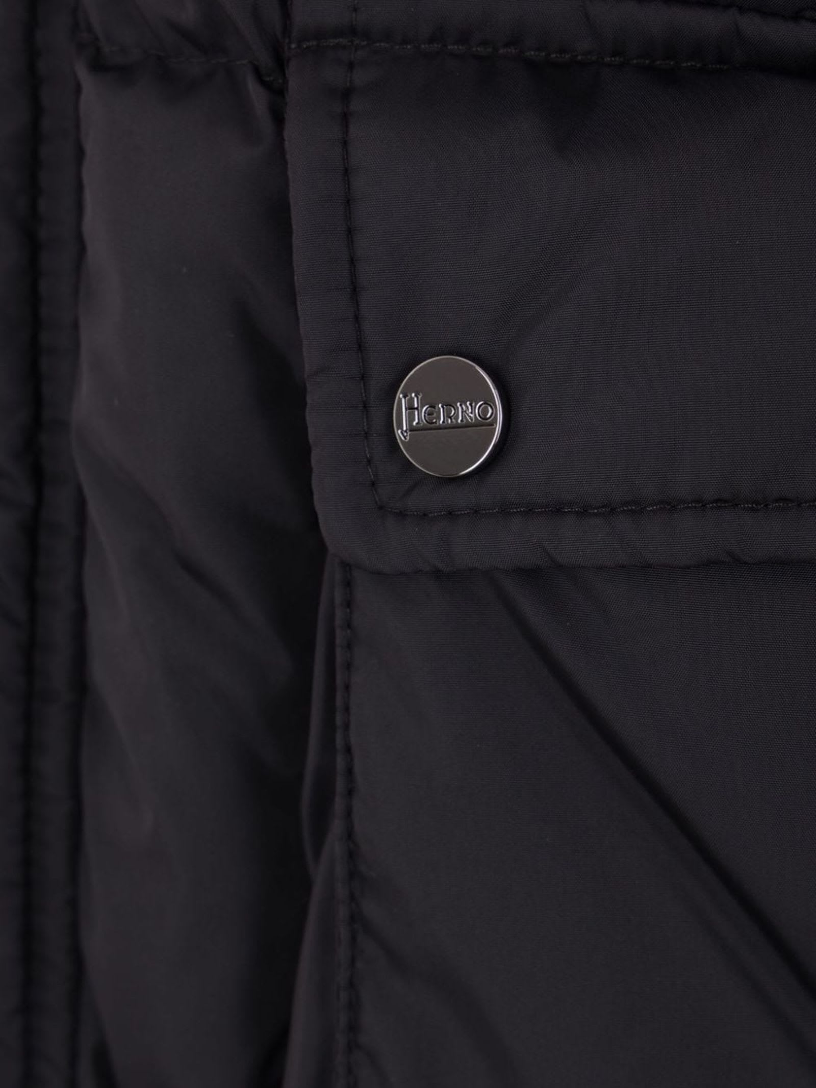 Shop Herno Black Goose Down Jacket