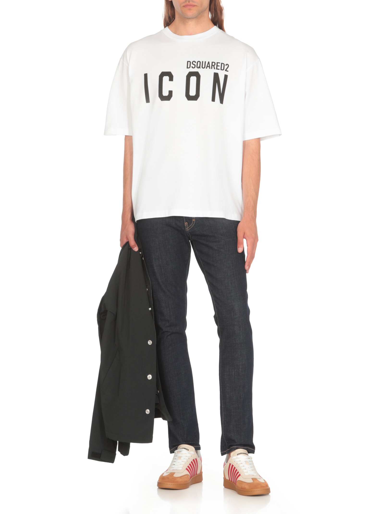 Shop Dsquared2 Be Icon Loosel Fit Tee T-shirt In White