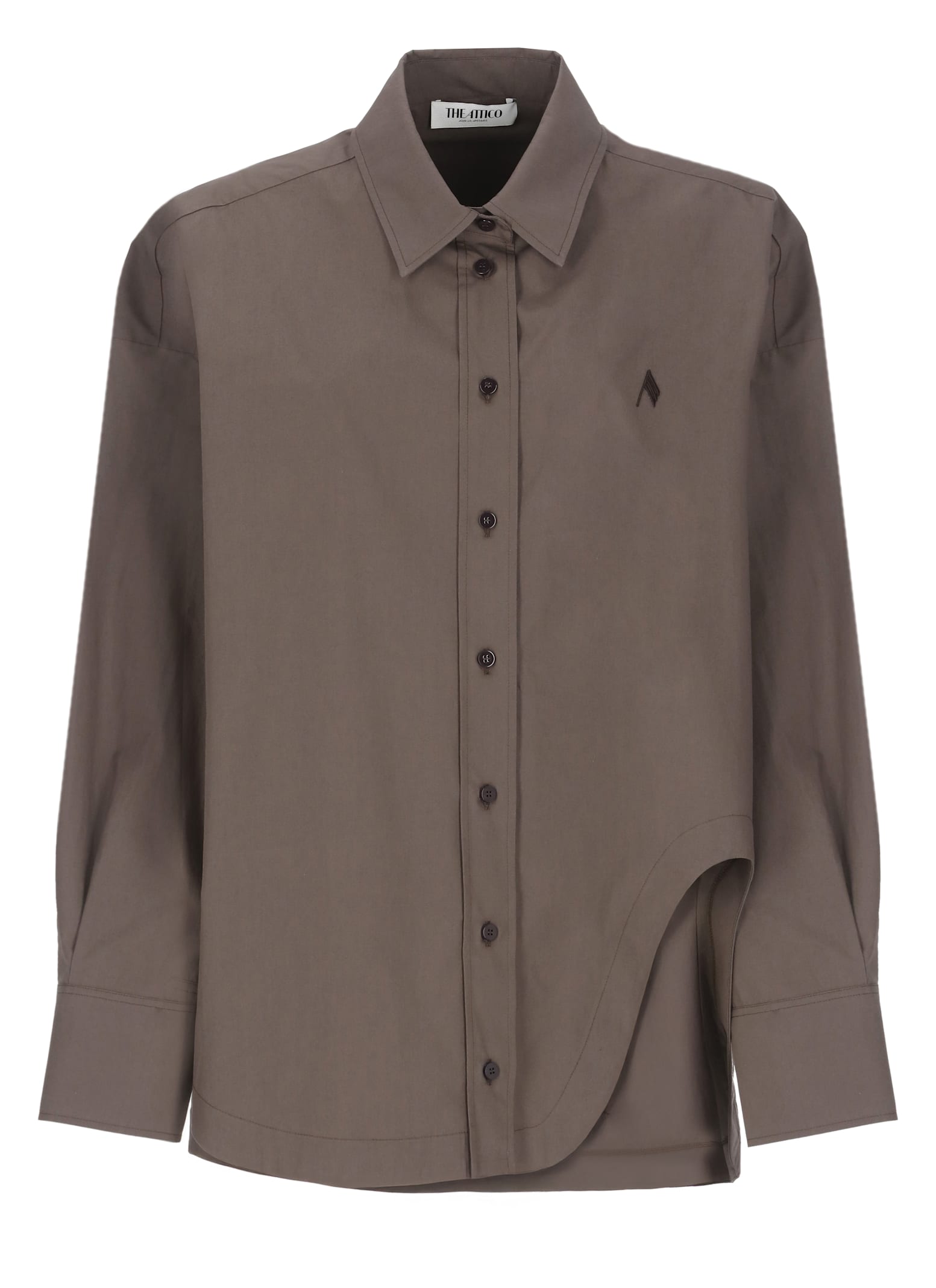 Attico Brown Diana Shirt In Gray