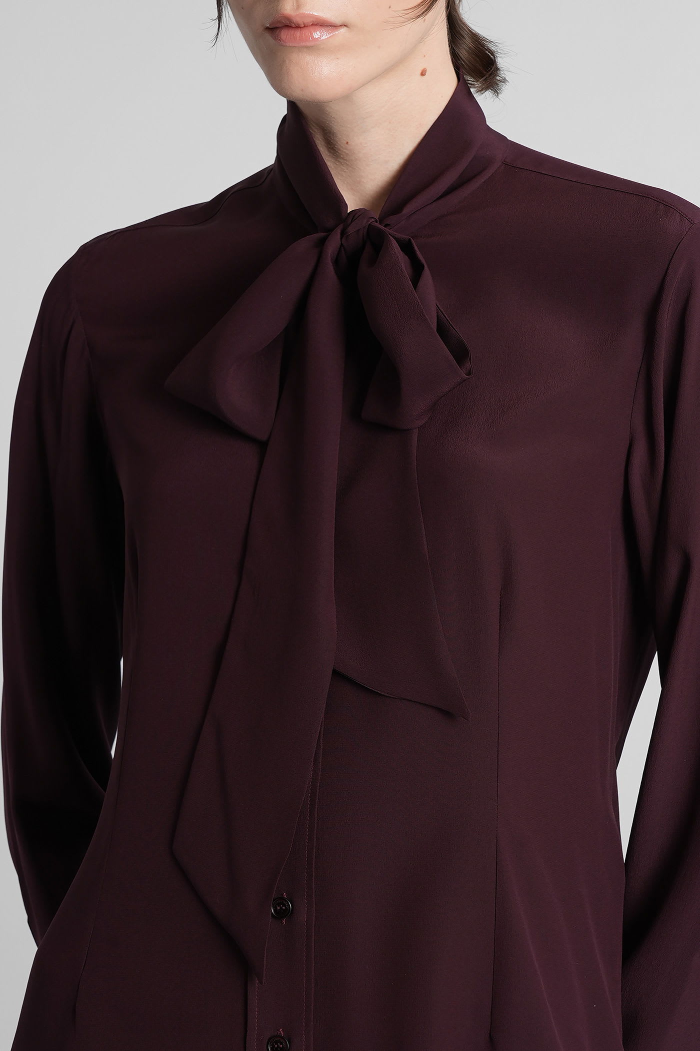 Stella Mccartney Shirt In Bordeaux Silk In Red