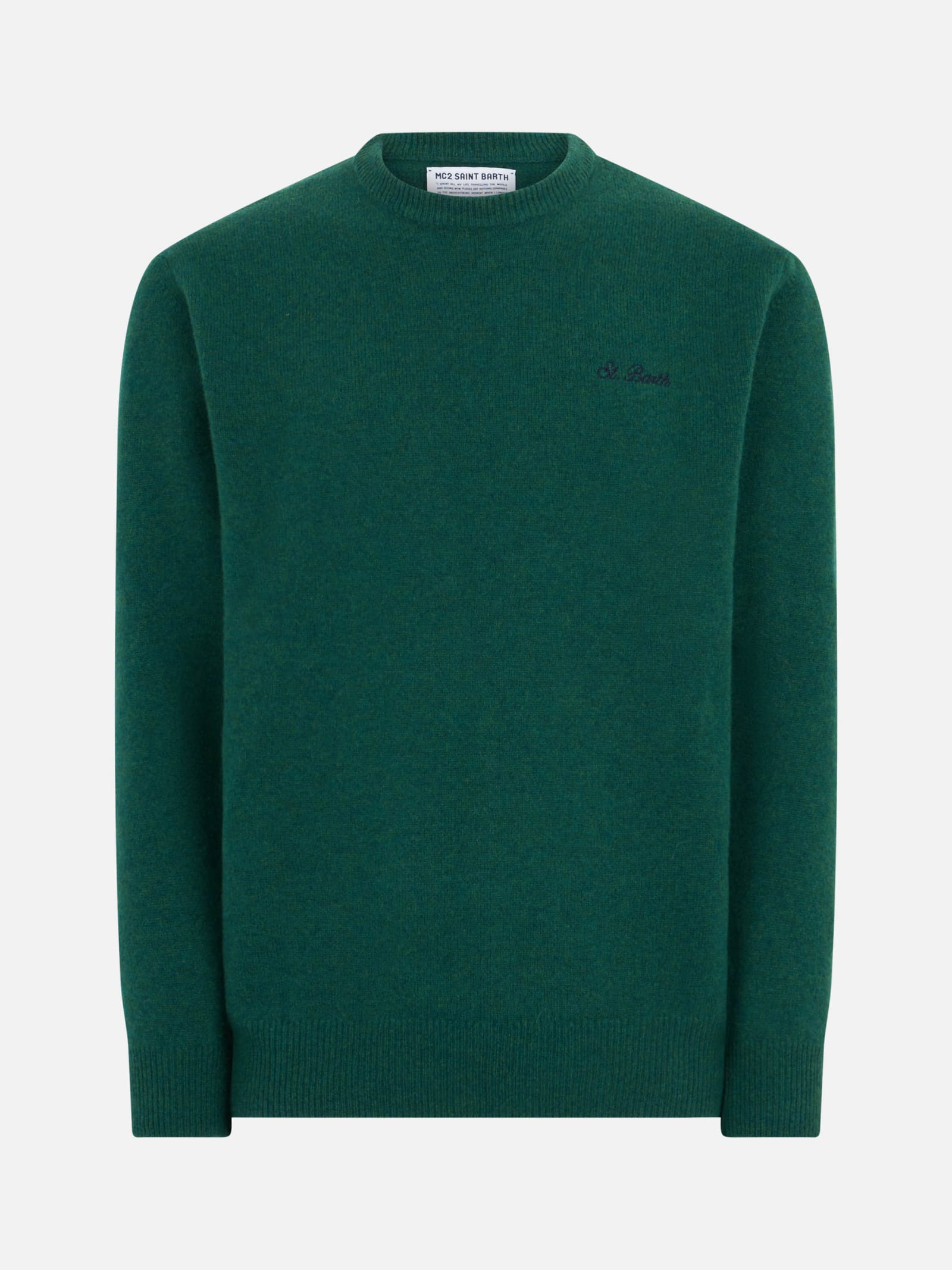 Mc2 Saint Barth Logo Embroidered Crewneck Jumper In Green