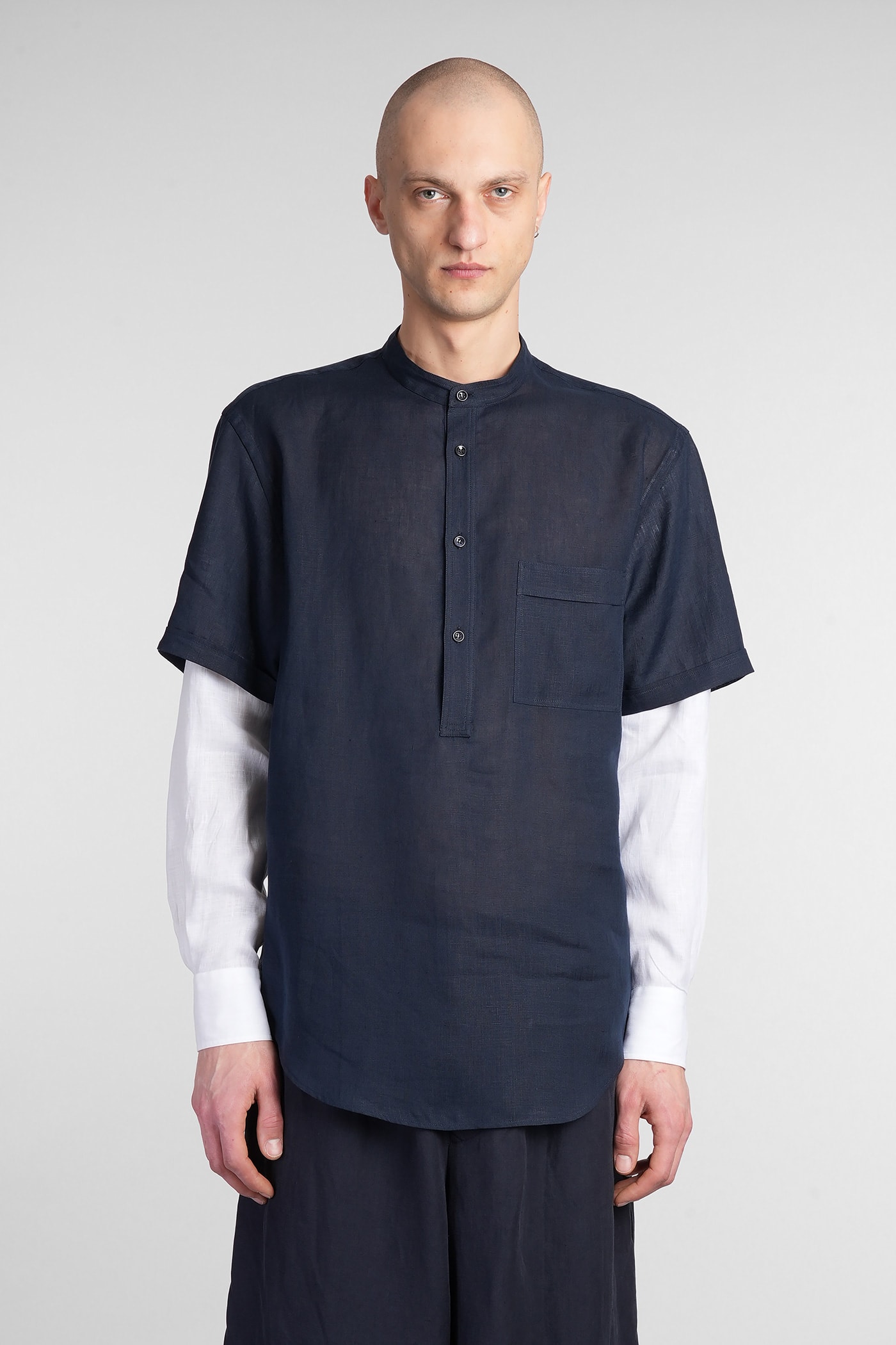 Shirt In Blue Linen