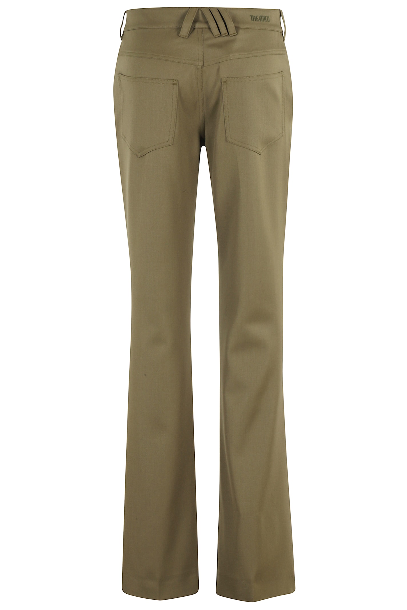 Attico Tailored Straight Leg Trousers With Polished Silhouette In Green