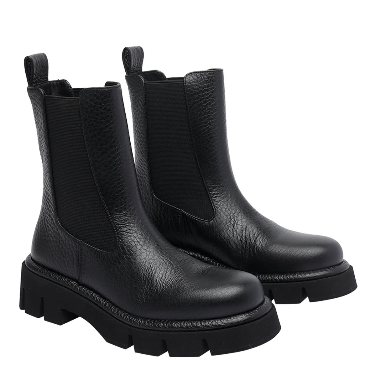 Paloma Barceló Elastic-panelled Calf Leather Boots In Black