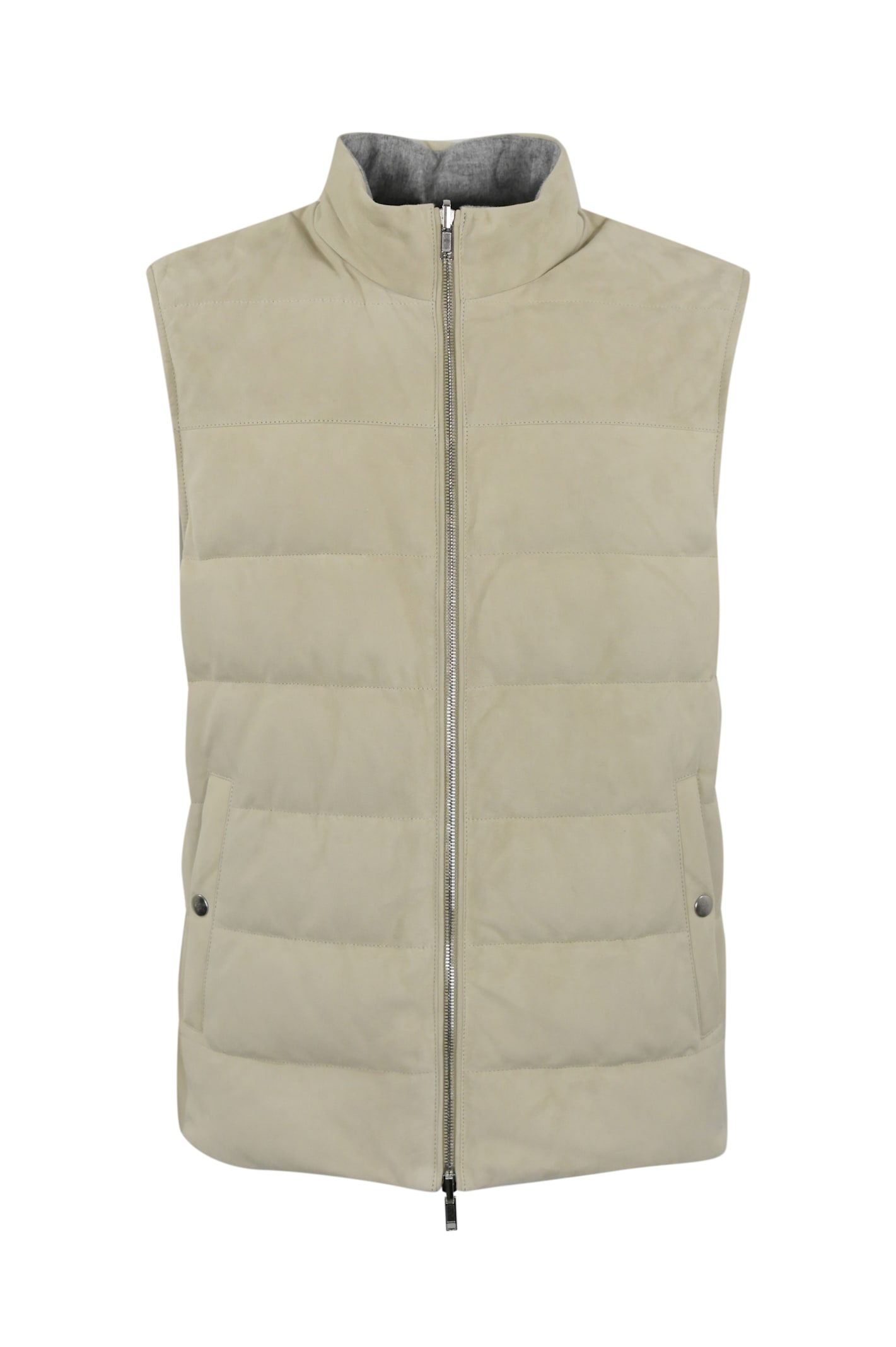 Shop Eleventy Suede Vest In Sabbia