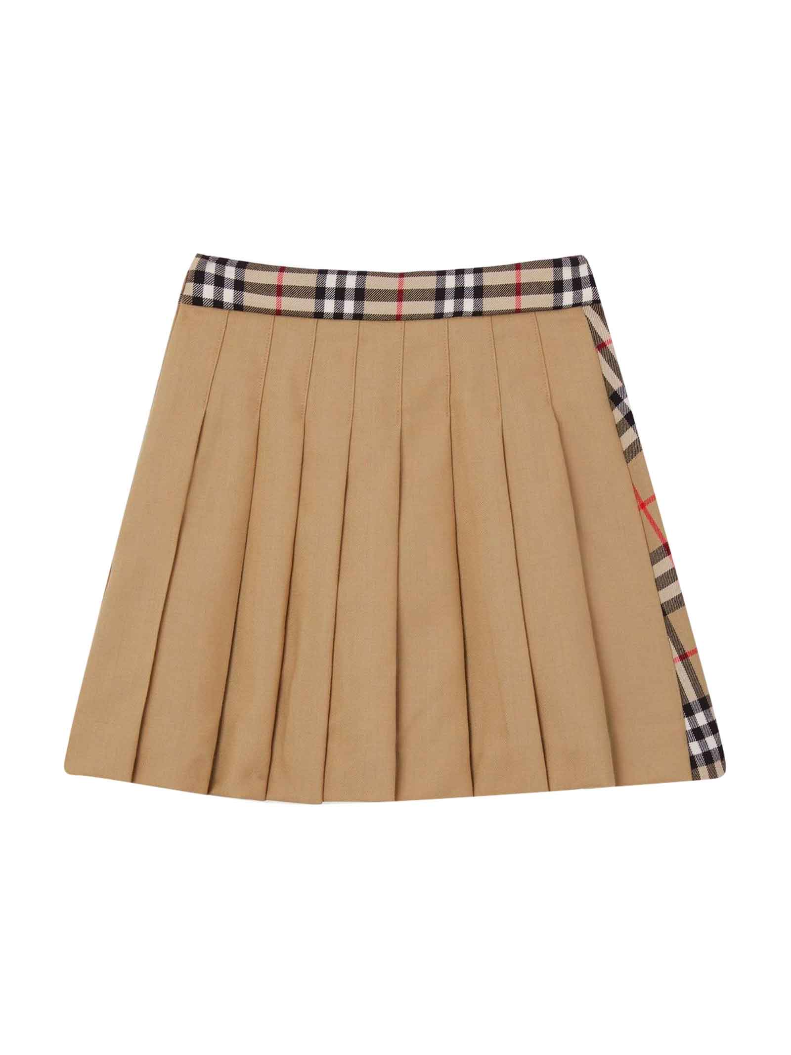 Shop Burberry Beige Skirt Girl