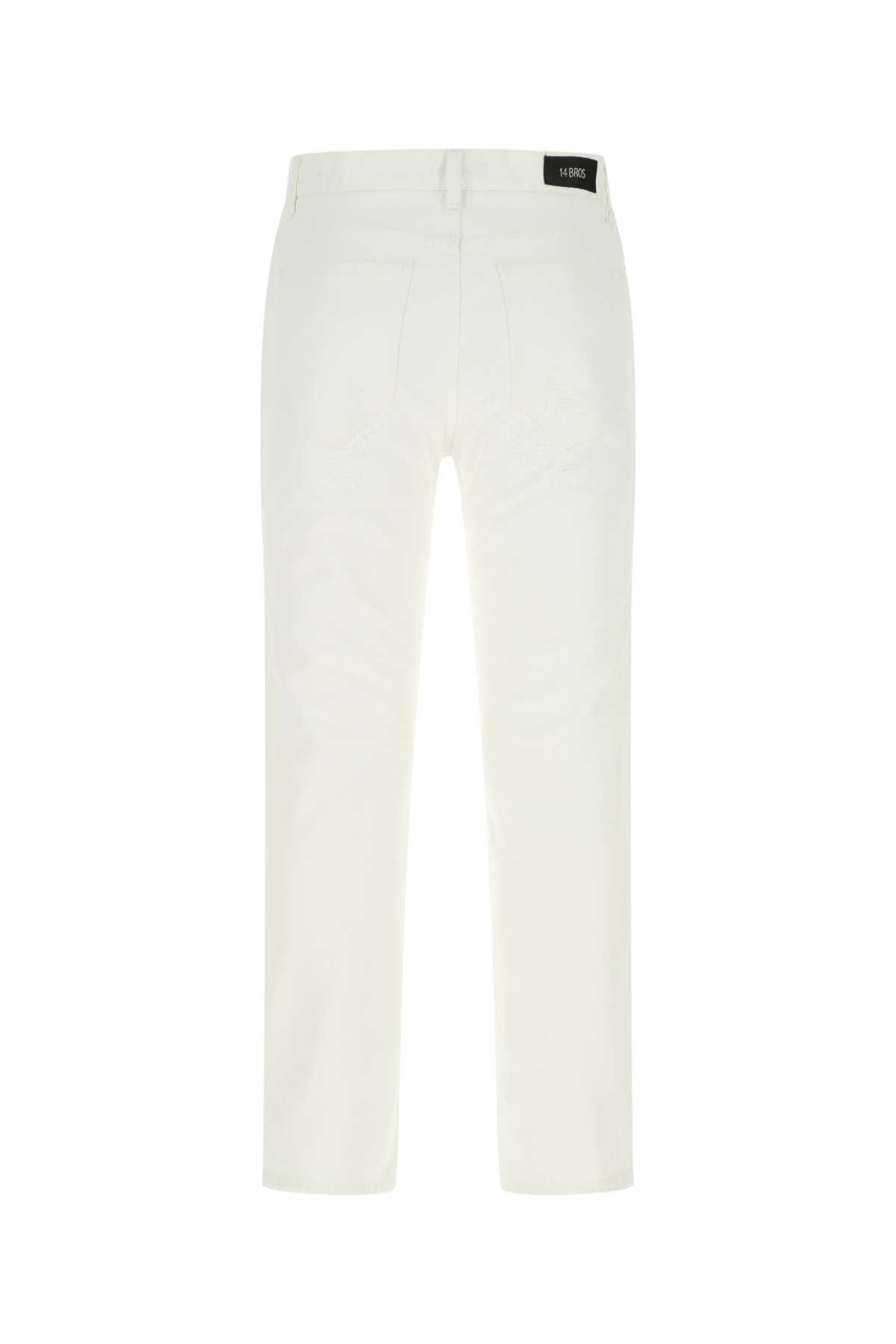 Shop 14 Bros White Denim Cheswick Jeans In 001