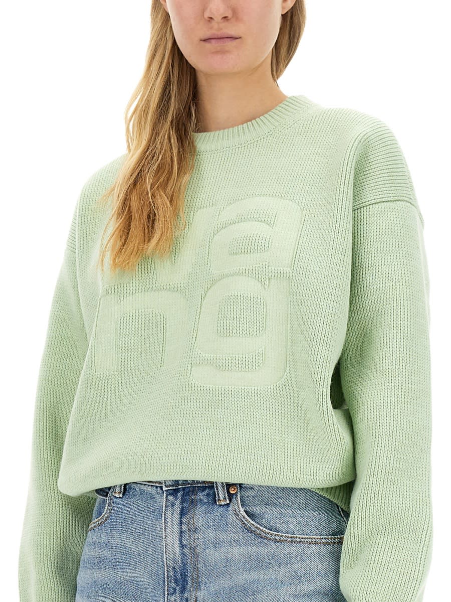 Shop Alexander Wang T Jersey With Logo In Green