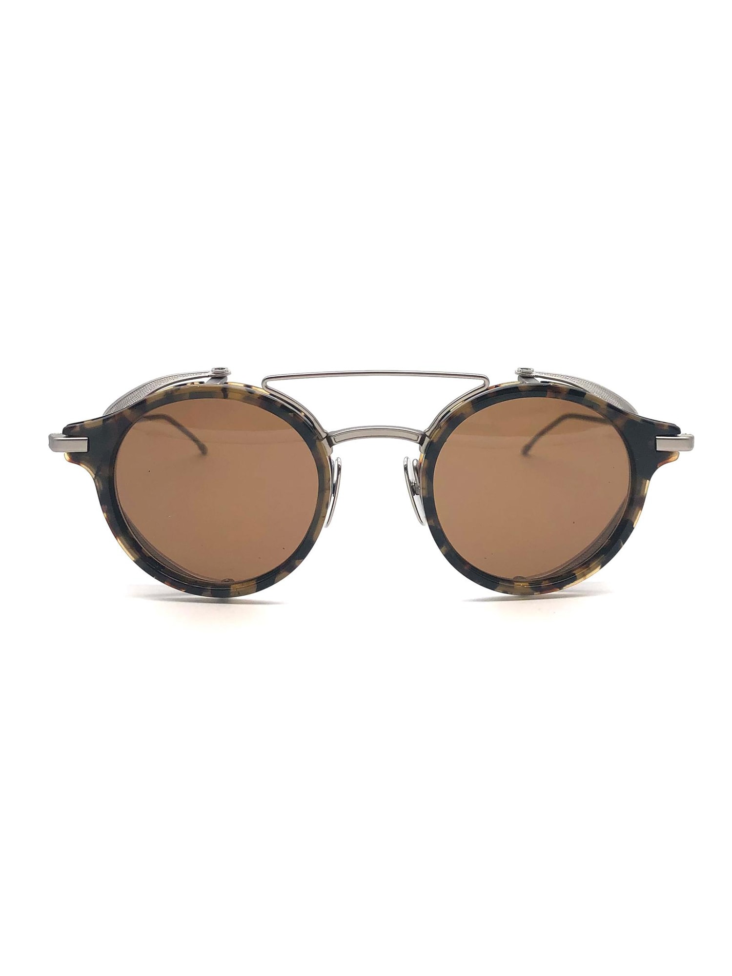 Shop Thom Browne Ues804a/g0003 Sunglasses In Dark Brown