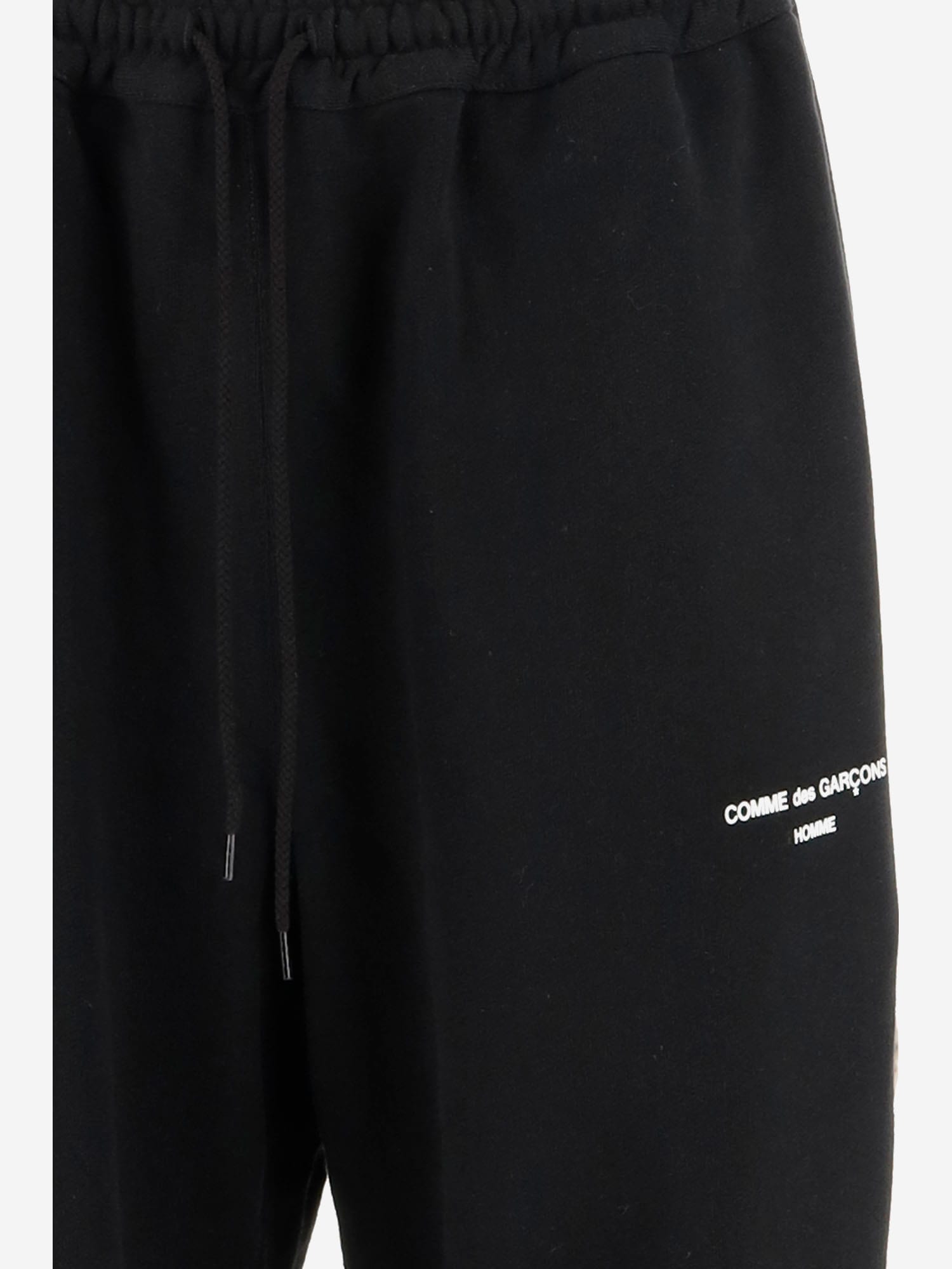 Shop Comme Des Garçons Cotton Logo Pants In Black