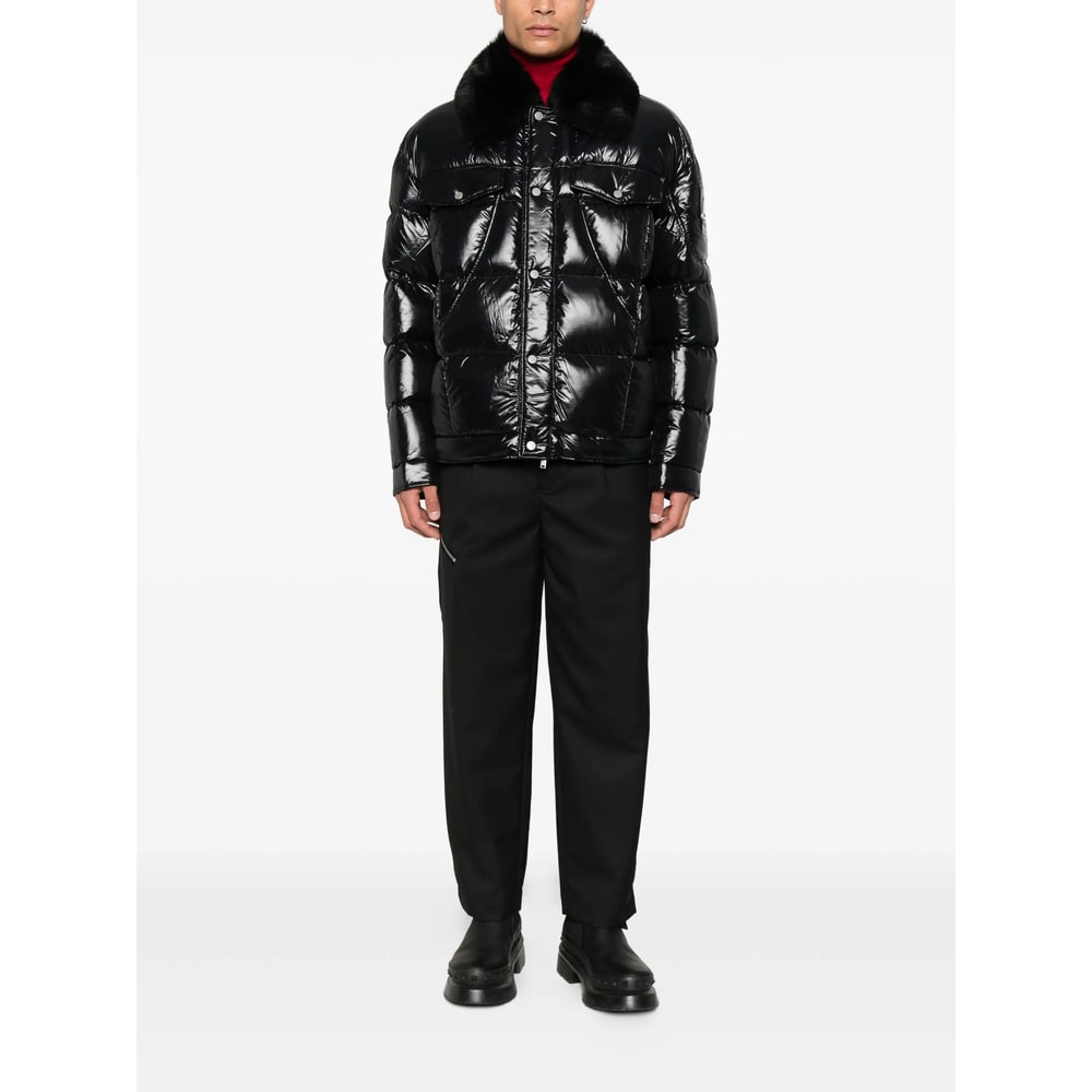 Moose Knuckles Faux-fur Collar Padded Jacket In Black