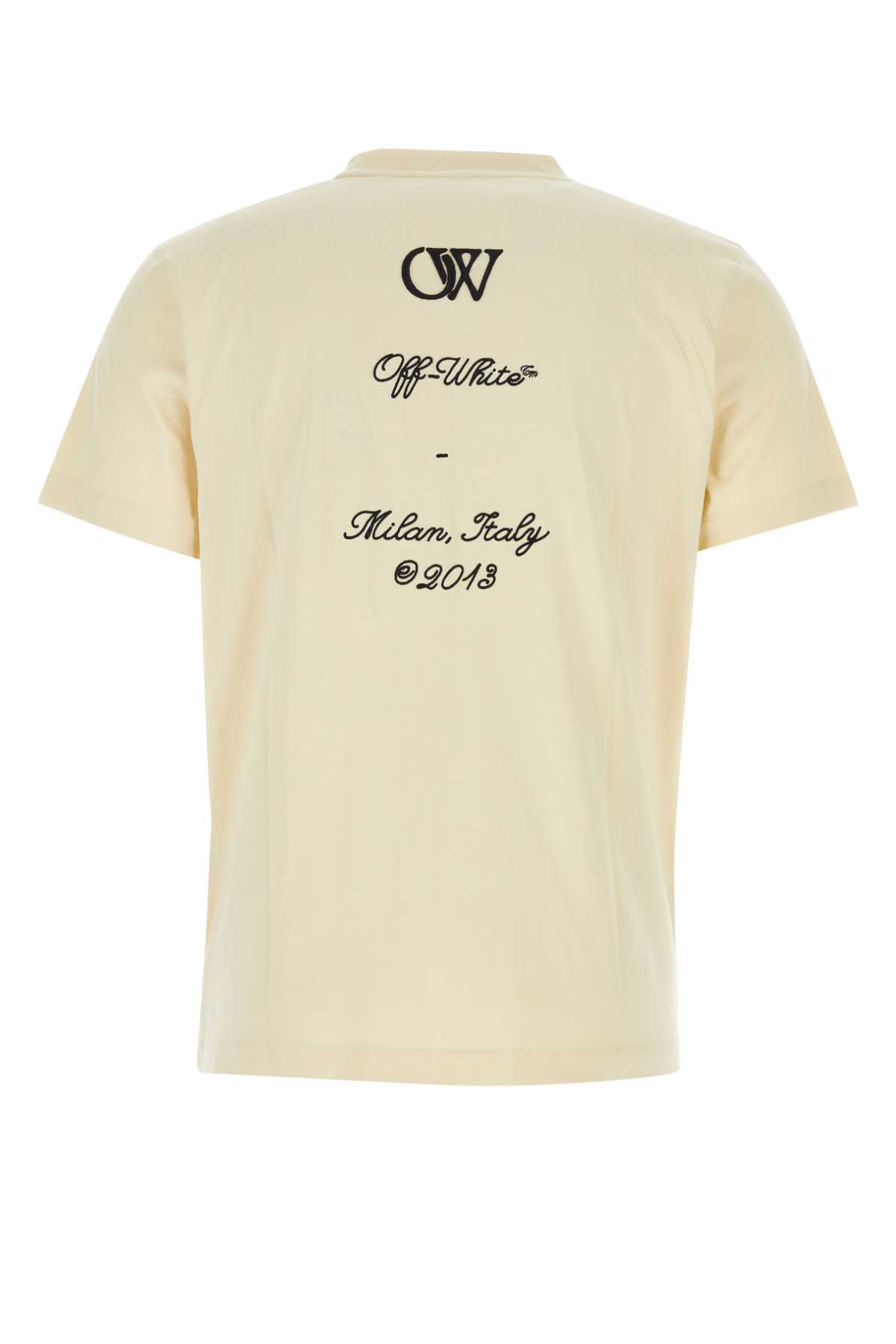 Shop Off-white Sand Cotton T-shirt In 0310