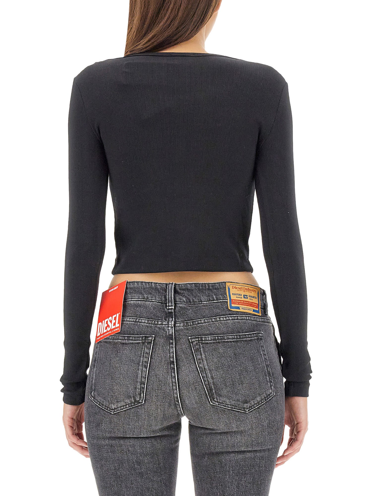 Diesel Black T-ballet-d Long Sleeve T-shirt In Black
