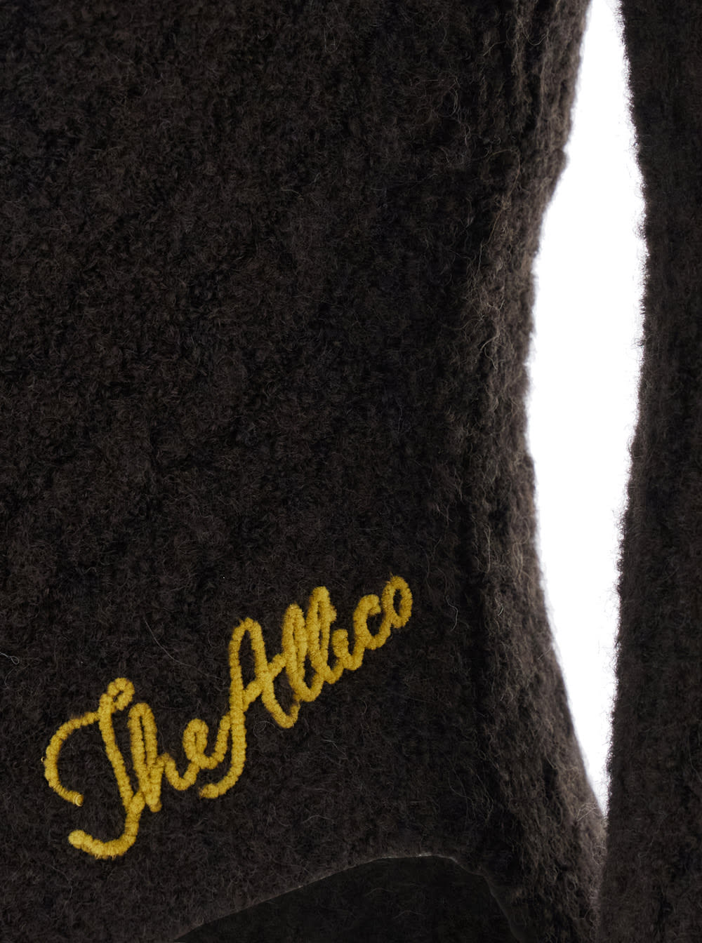 Attico Sweater In Brown Cable Wool Mix Knit In Brown