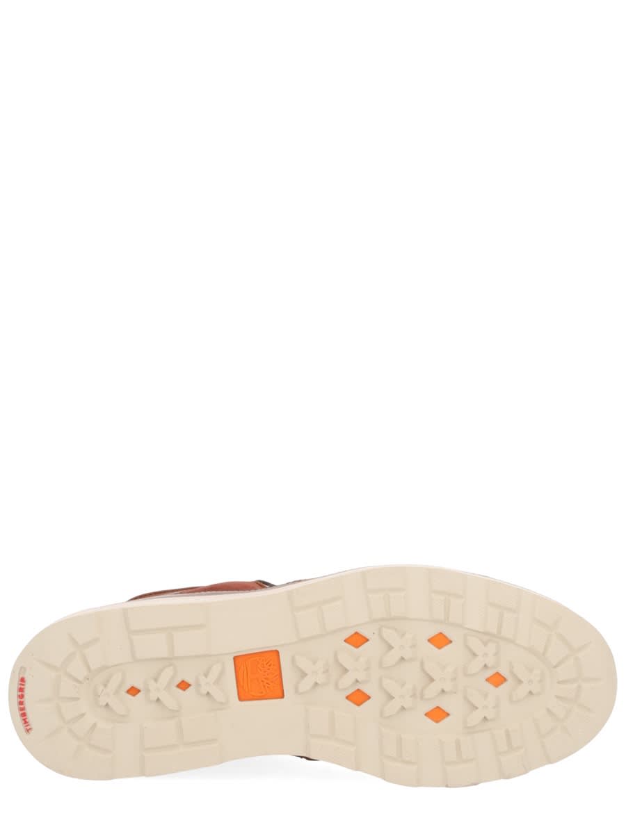 Timberland Stylish Boots With Contrast Stitching And Rubber Sole In Brown