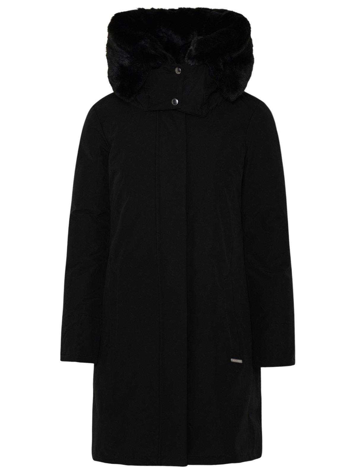 Shop Woolrich Bow Bridge Removable Hood Parka In Black