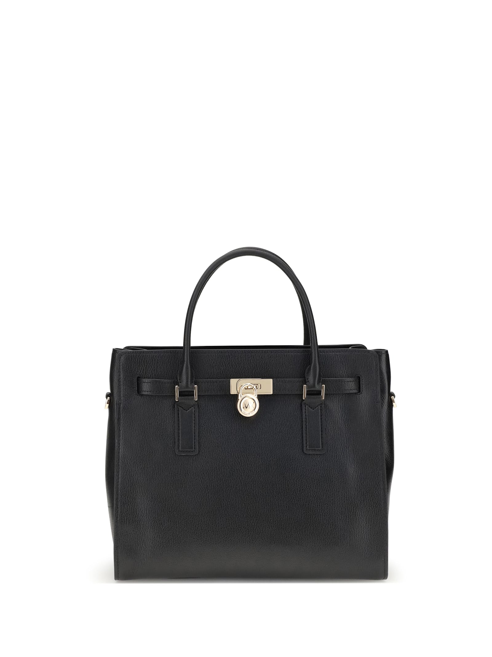 Michael Kors Hamilton Moderne Large Leather Satchel In Black