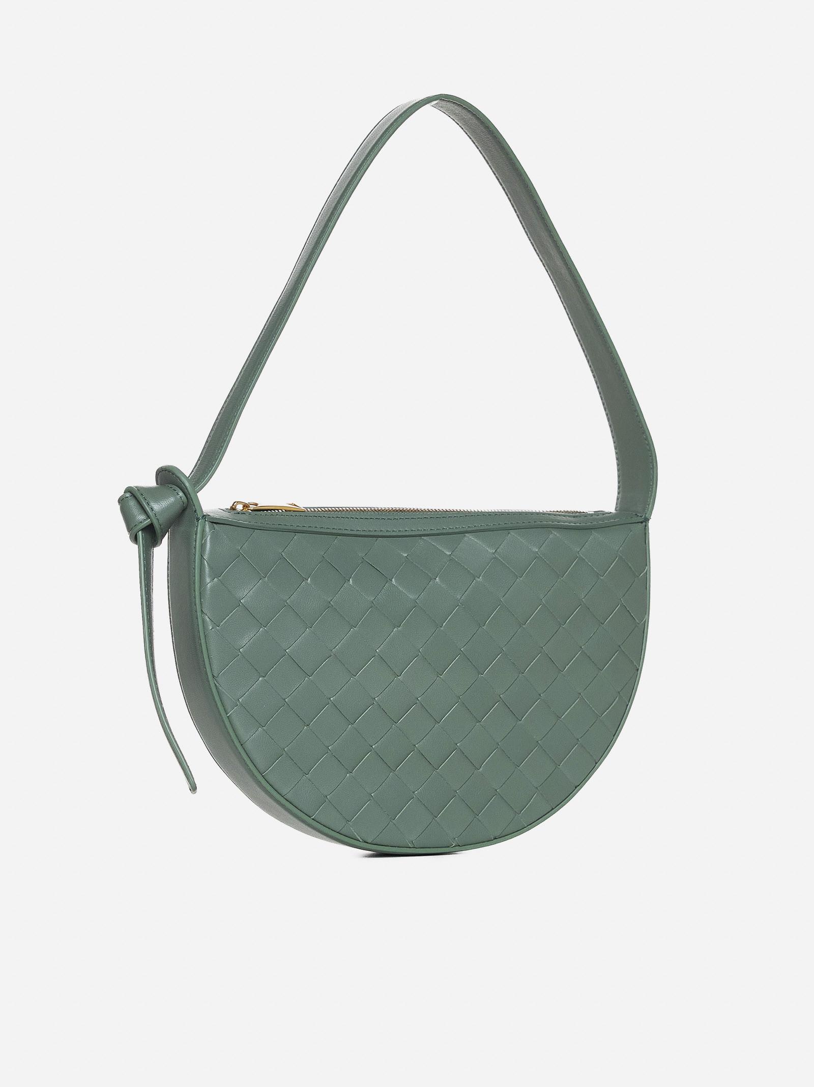 Shop Bottega Veneta Sunrise Intrecciato Leather Mini Bag In Green