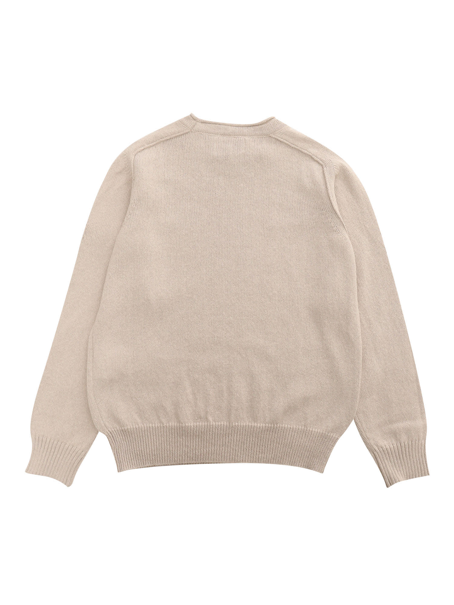 Shop Stone Island Junior Beige Sweater With Logo In White