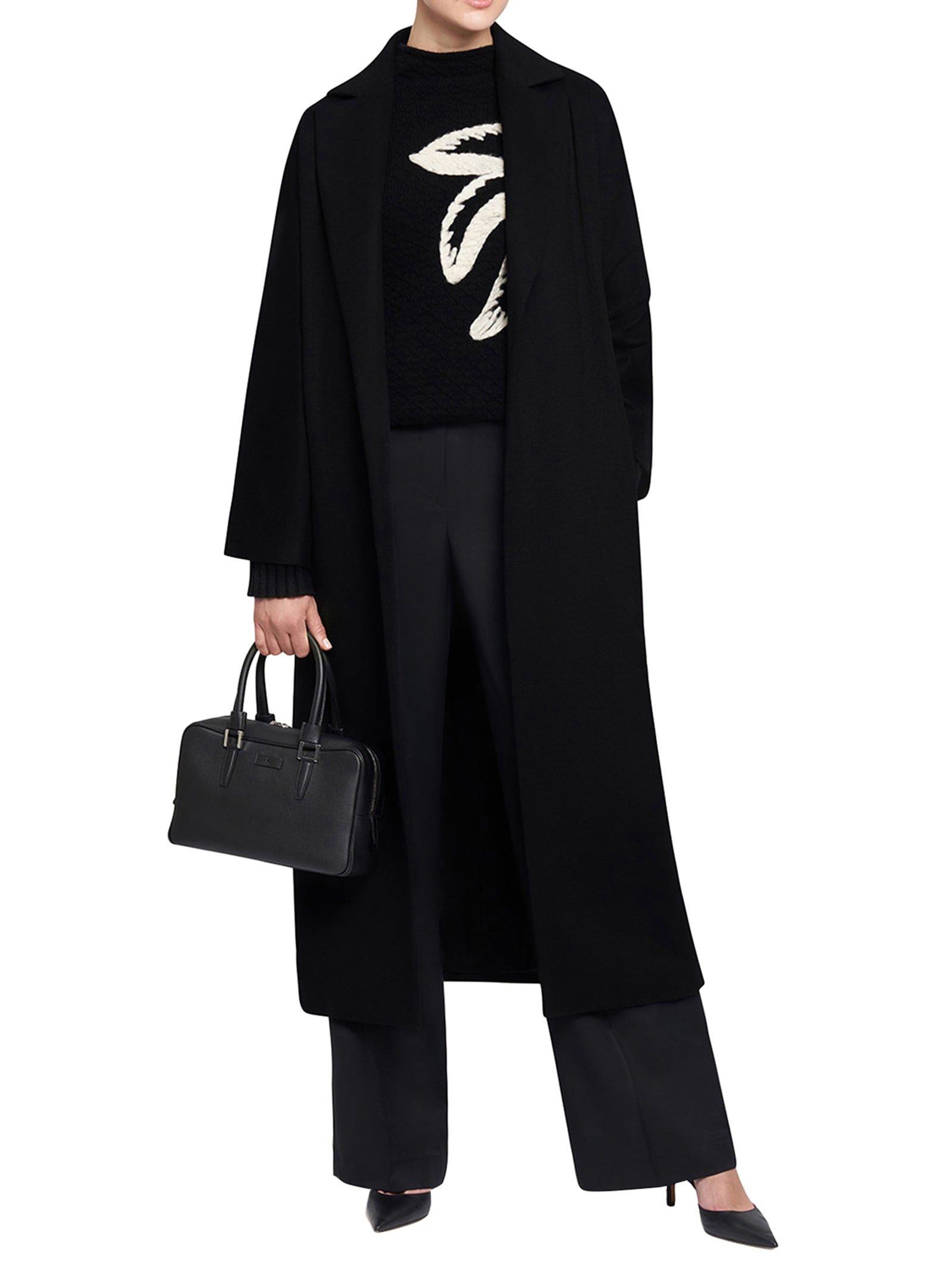 Shop Kiton Coat Cashmere In Black