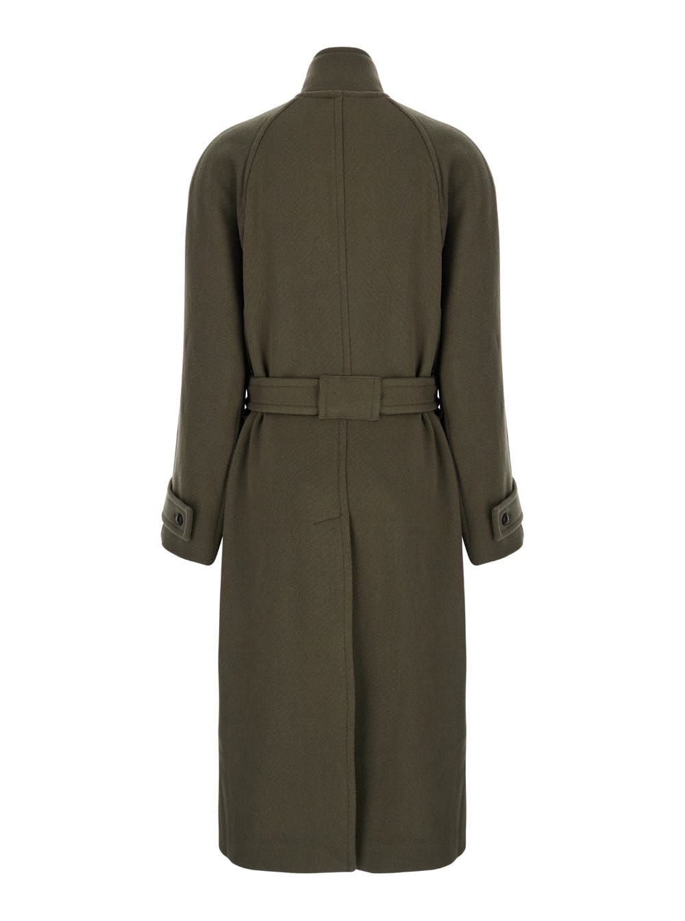 Shop Low Classic Soft Wool Twill Wrap Coat In Brown