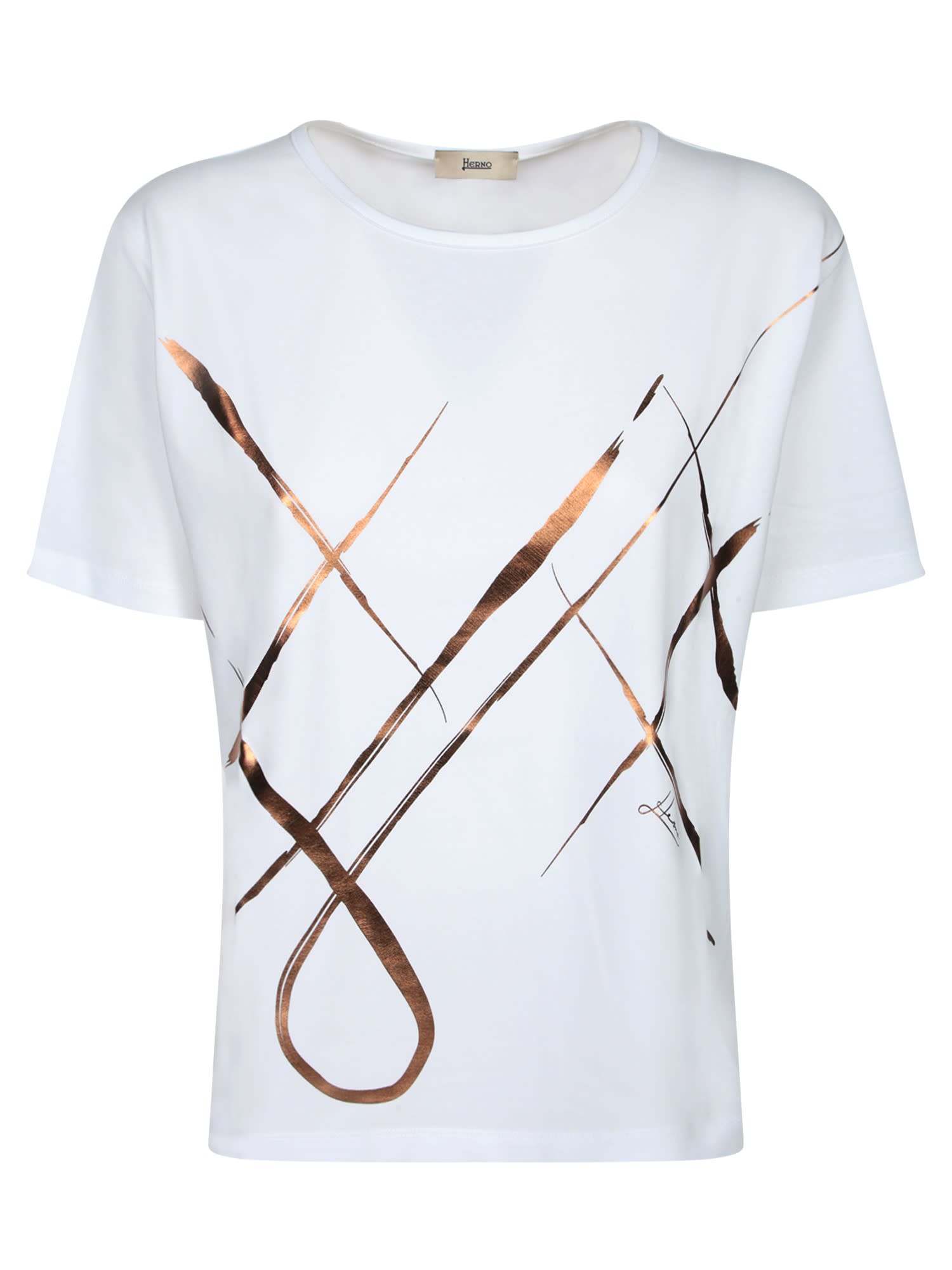 Herno White Cotton Blend T-shirts And Polos In Bianco