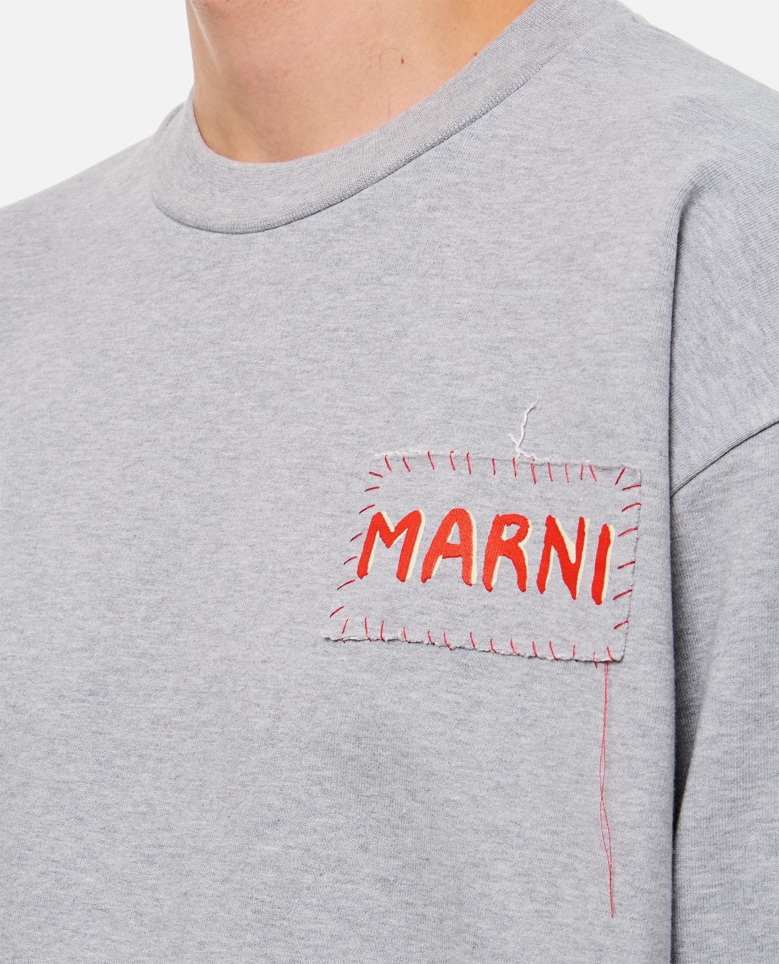 Shop Marni Cotton Sweatshirt In White