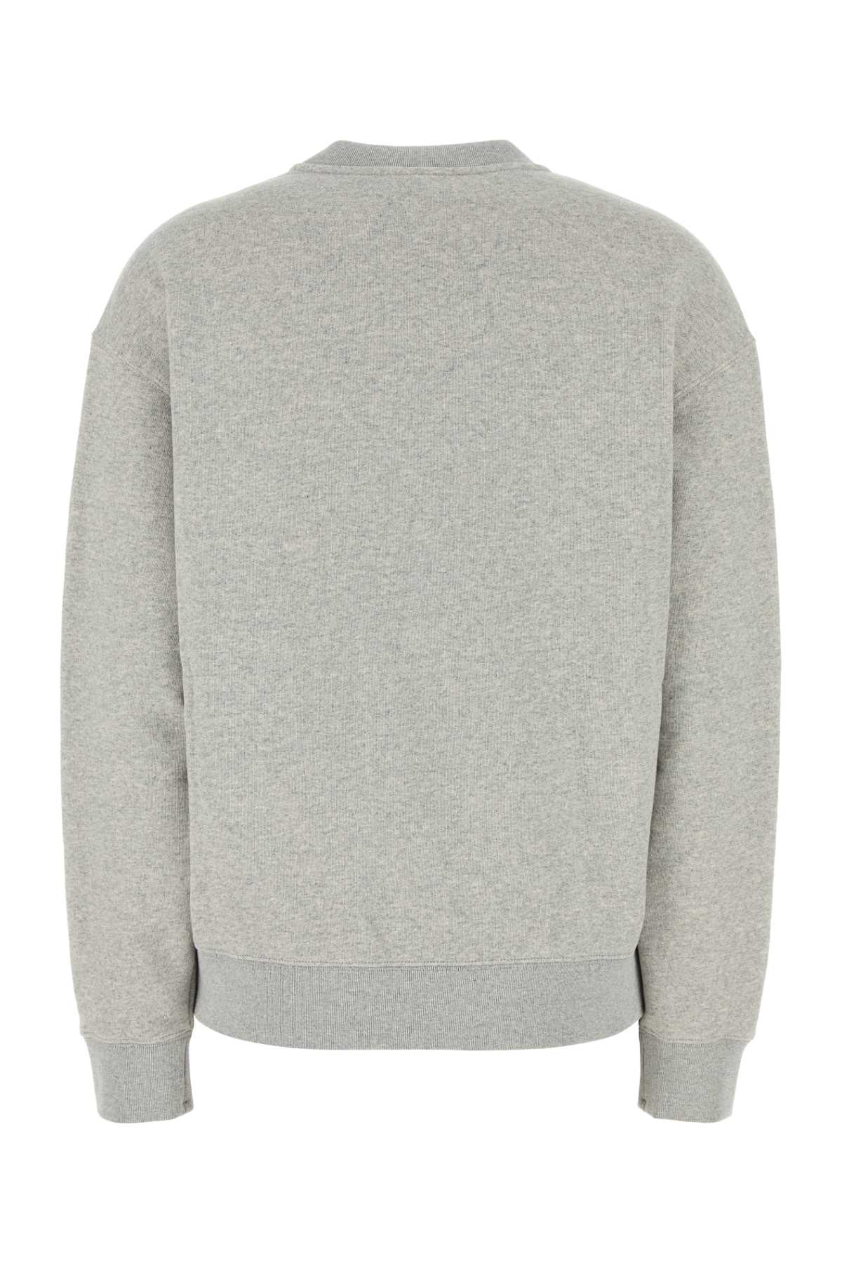 Jil Sander Cotton Sweatshirt With Ribbed Cuffs And Hem In Gray