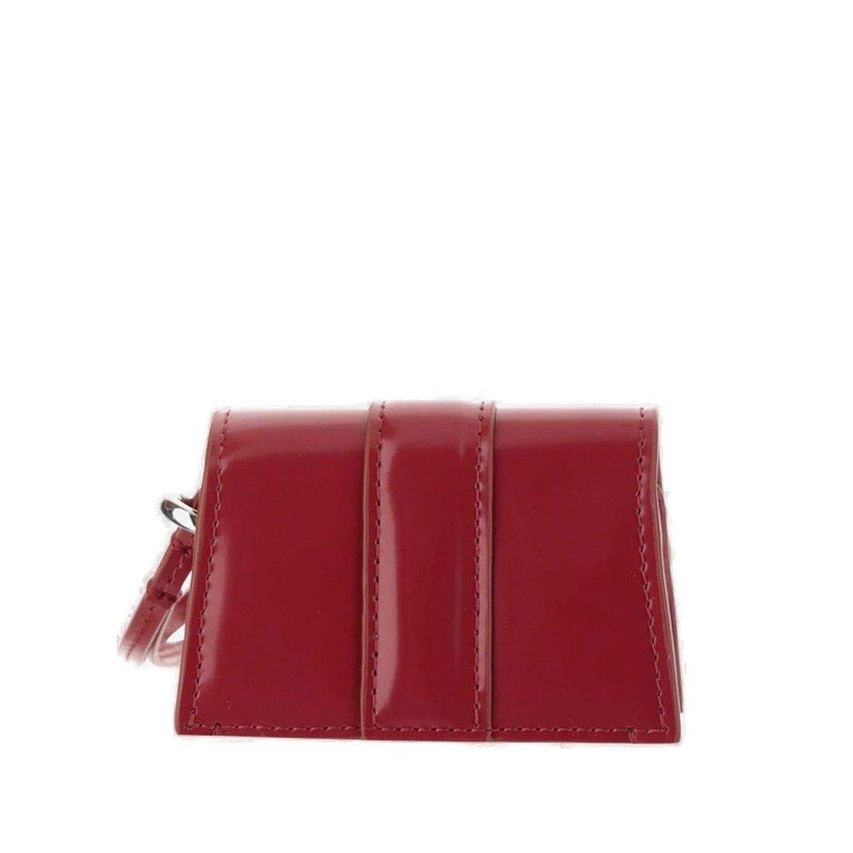 Shop Jacquemus Le Porte Bambino Mini Flap Airpods Case In Red