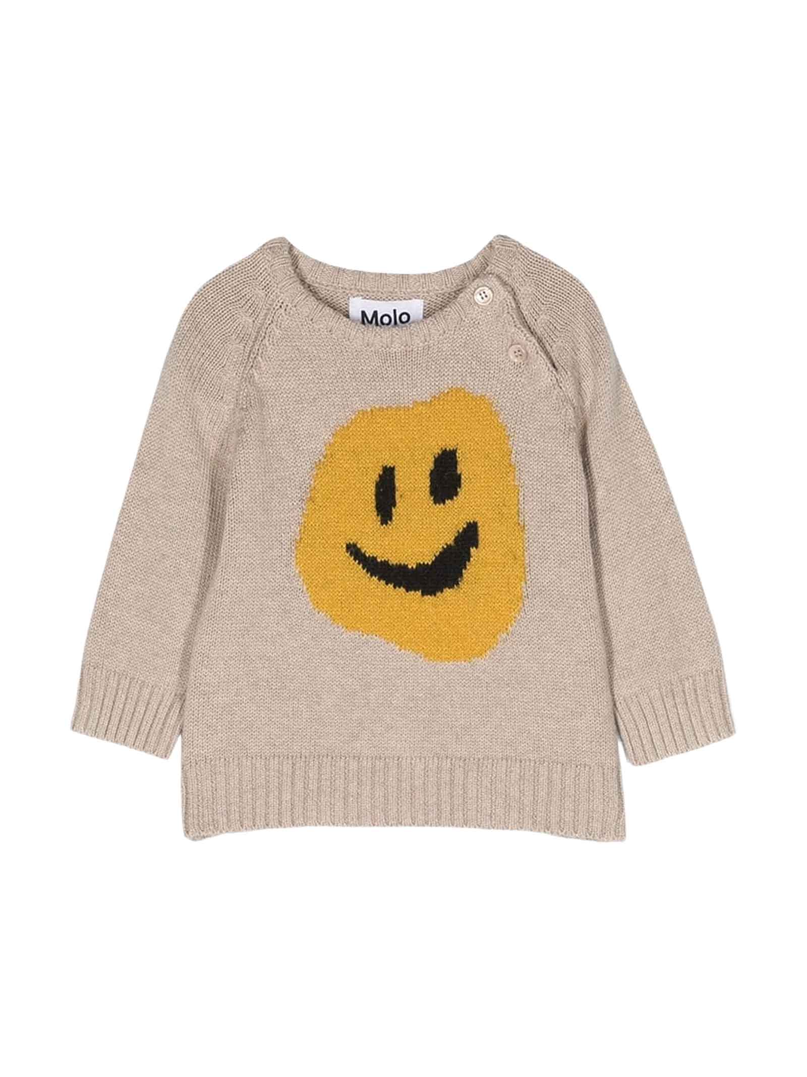 Shop Molo Beige Sweater Unisex Kids