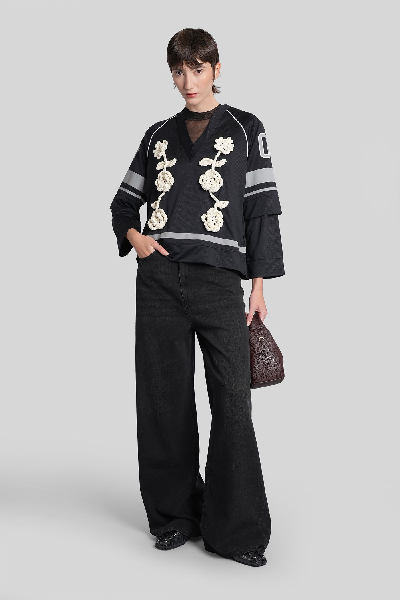 Ganni Jeans In Black Cotton In Black