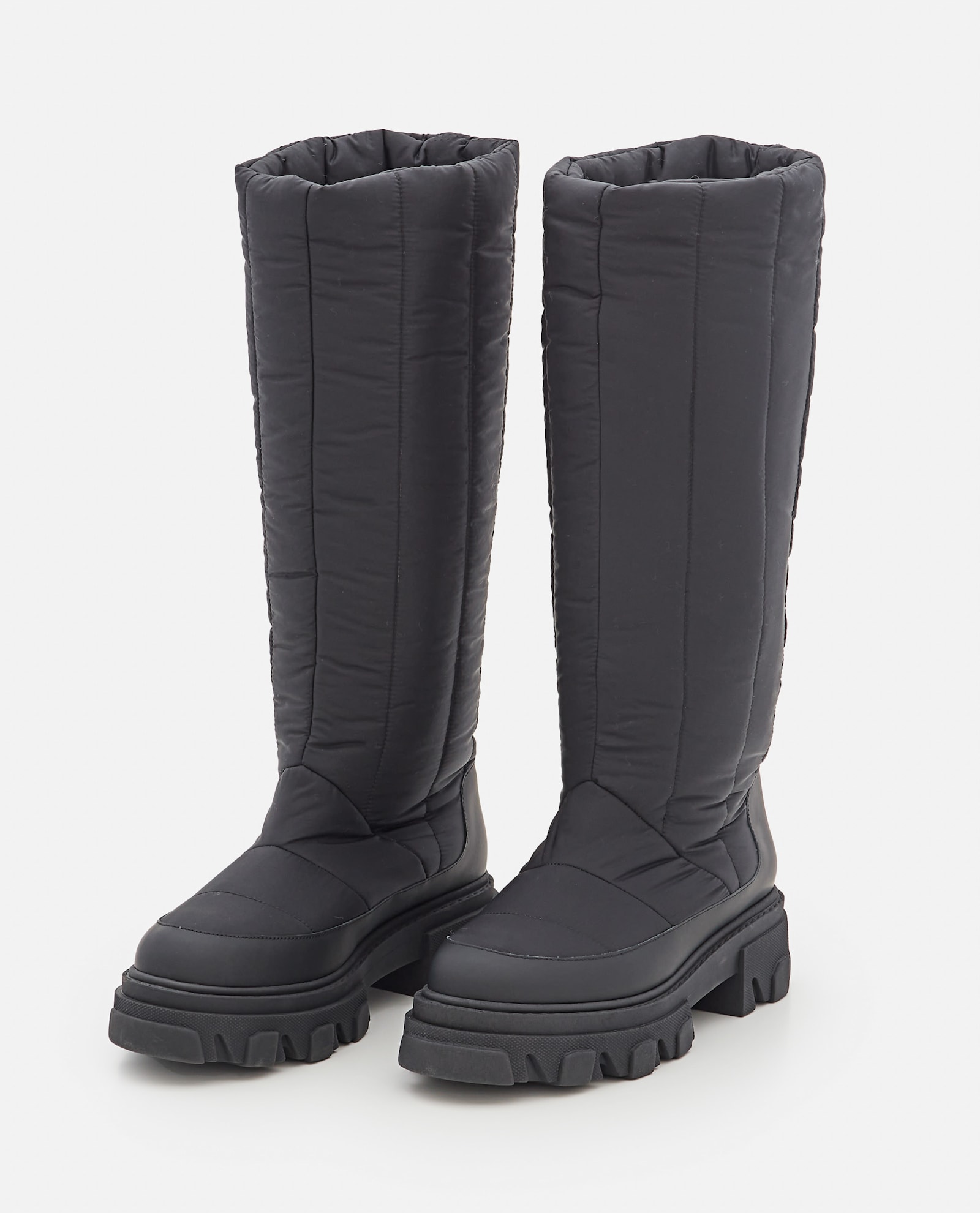 Gia Borghini Tall Puffer Boots In Black