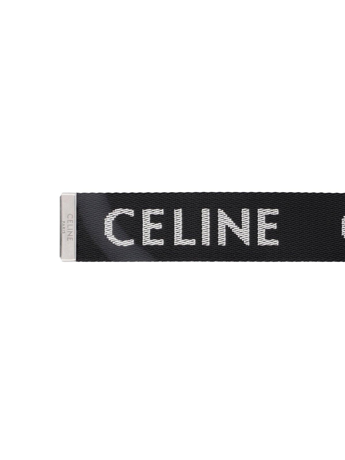 Shop Celine Medium Double Ring Belt In Si Black