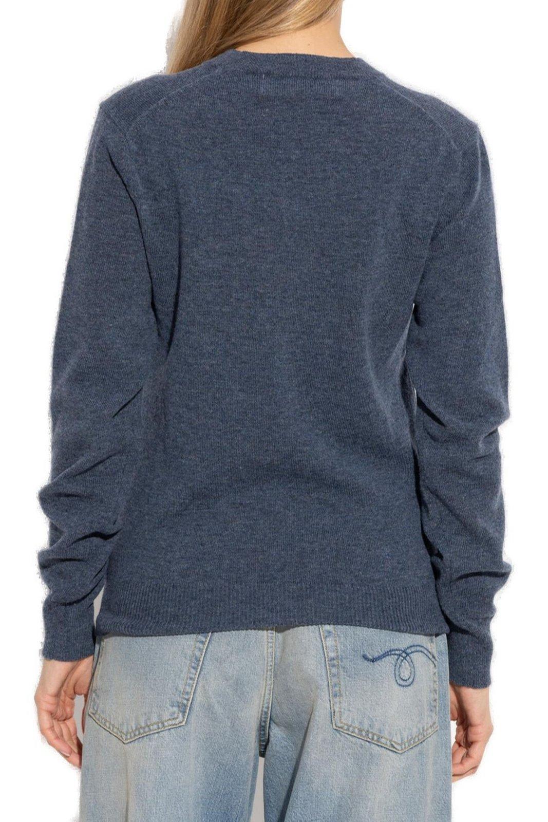 Comme Des Garçons Play Heart Patch V-neck Jumper