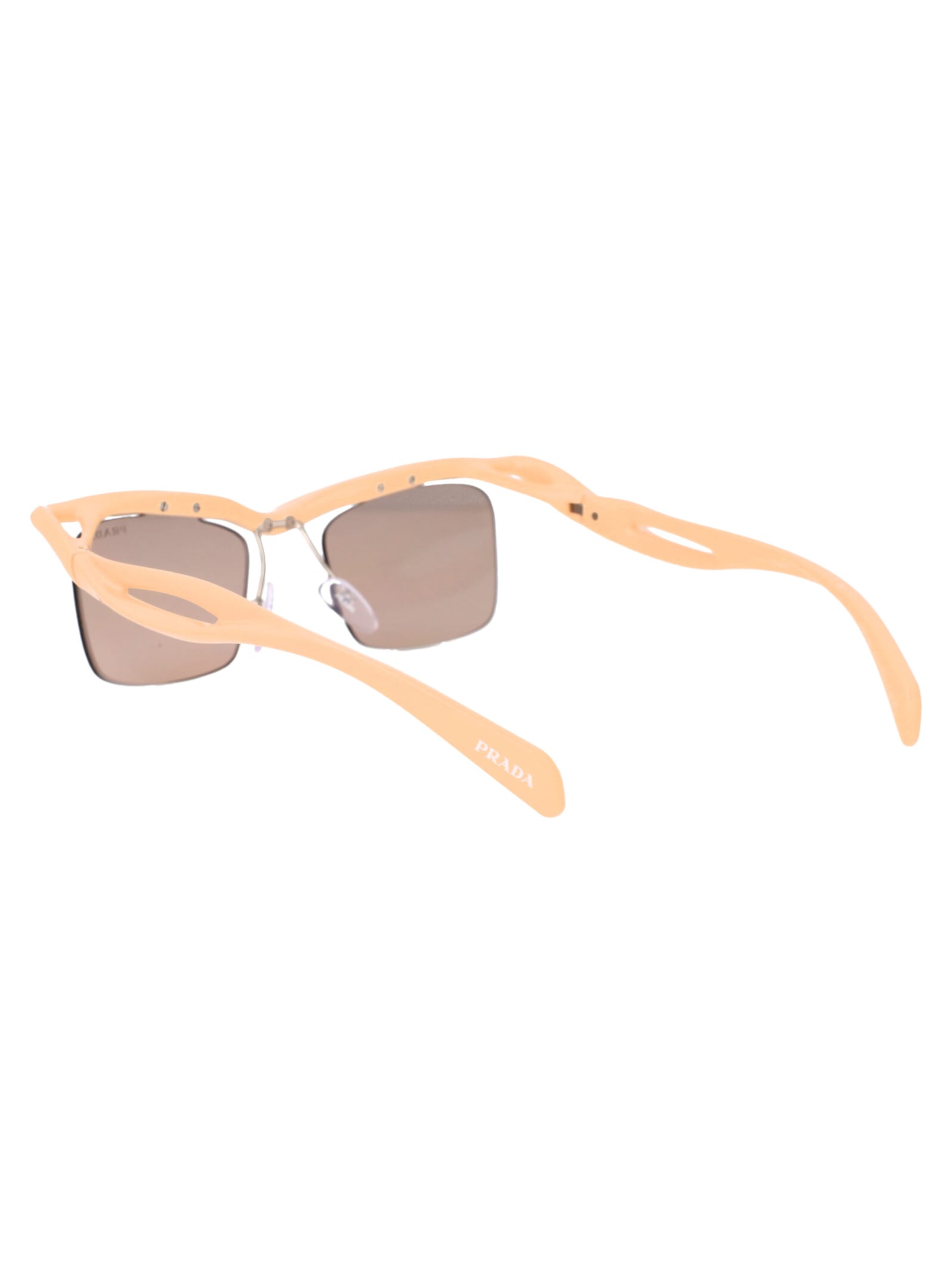 Shop Prada 0pr A15s Sunglasses In 18q4i2 Peach