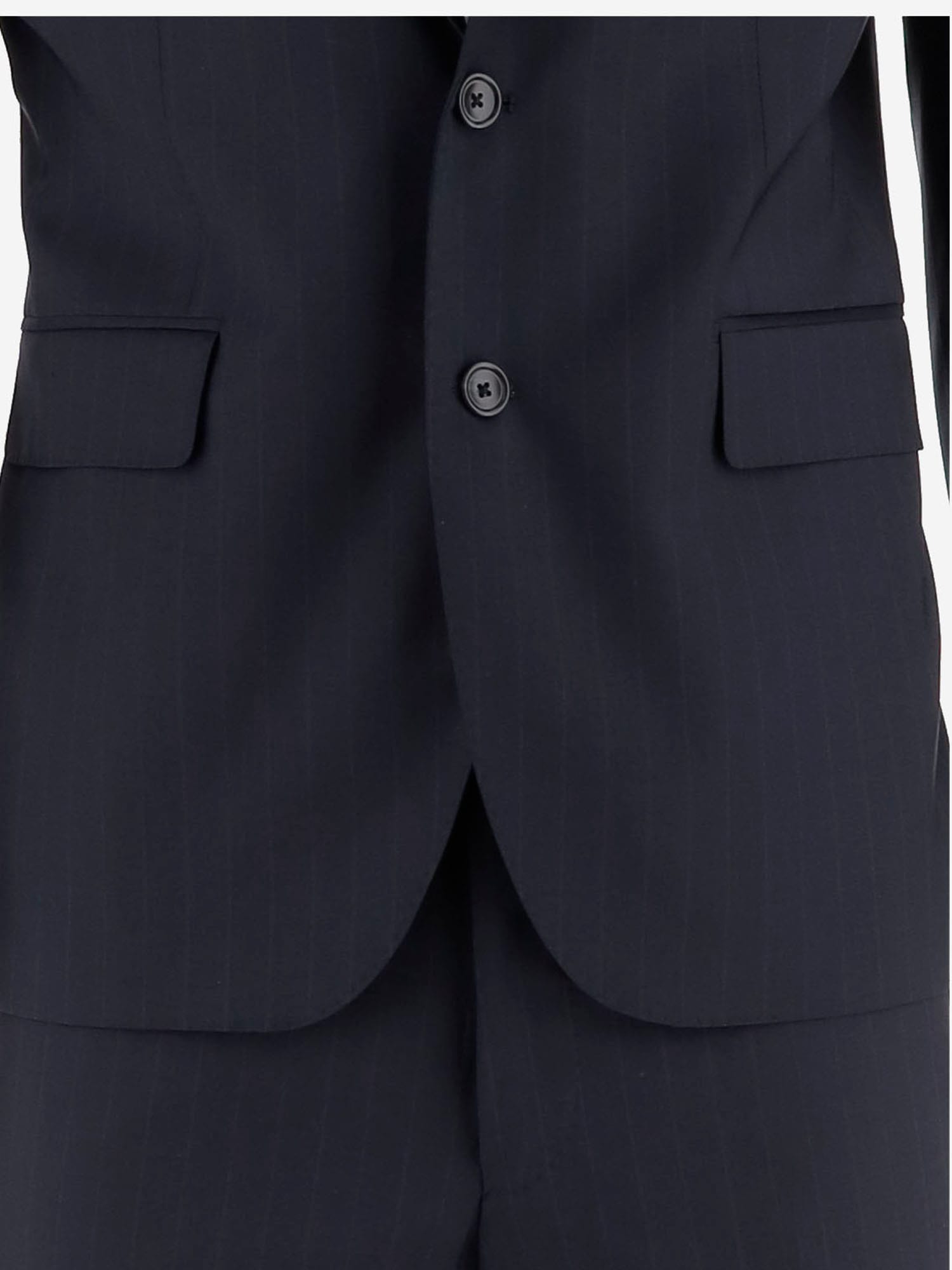 Tagliatore Stretch Wool Suit In Bruce Navy