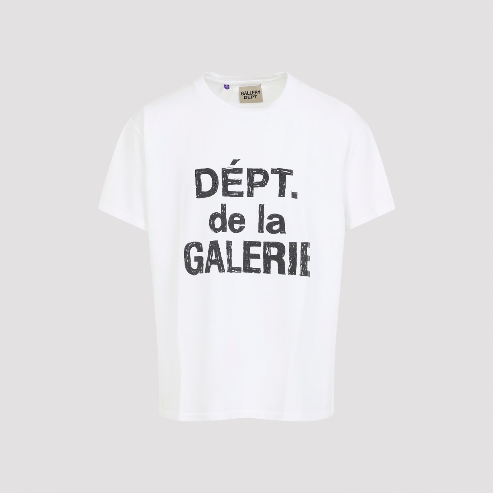 Gallery Dept. Graphic Print Short Sleeve Crew Neck T-shirt In White
