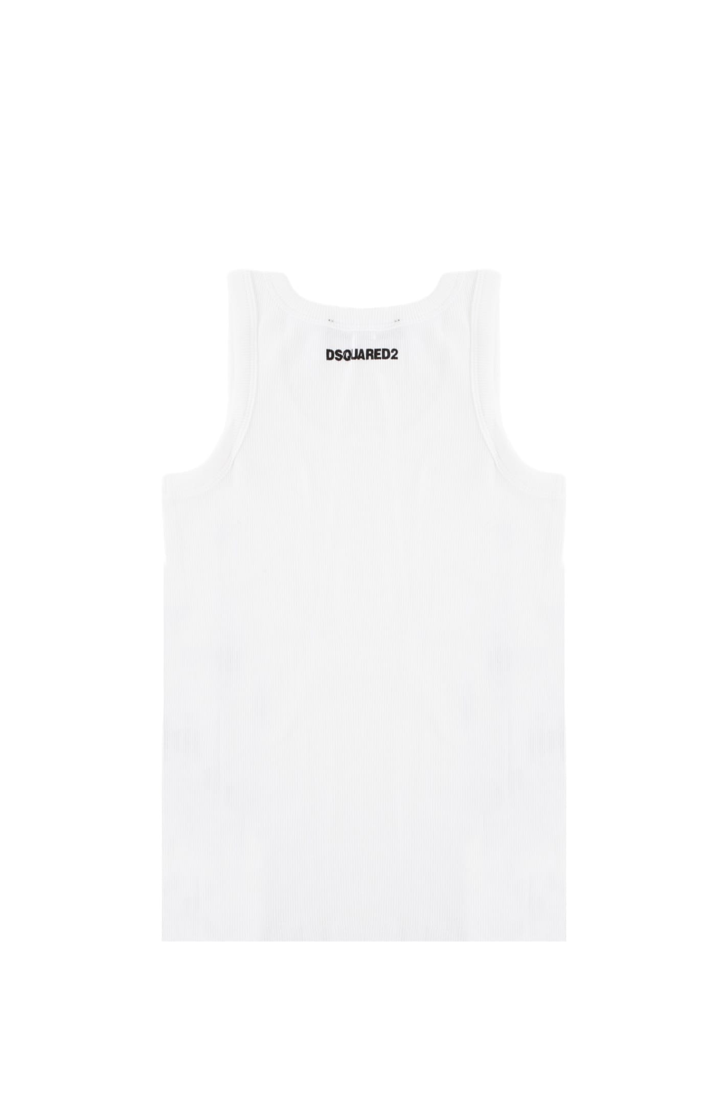 Shop Dsquared2 Cotton Tank Top In White