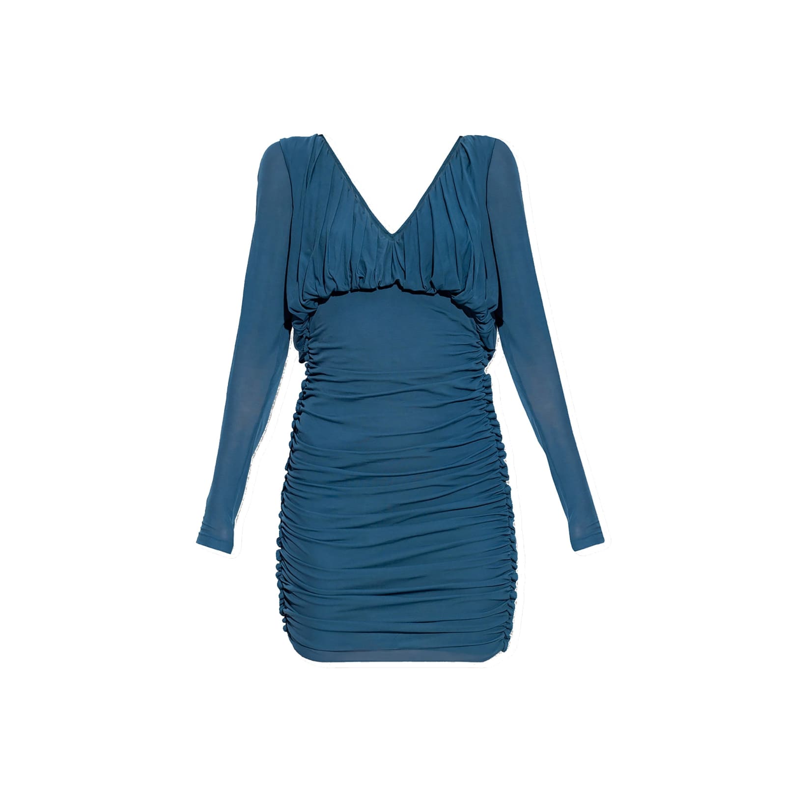 Shop Saint Laurent Long Sleeves Dress In Blue