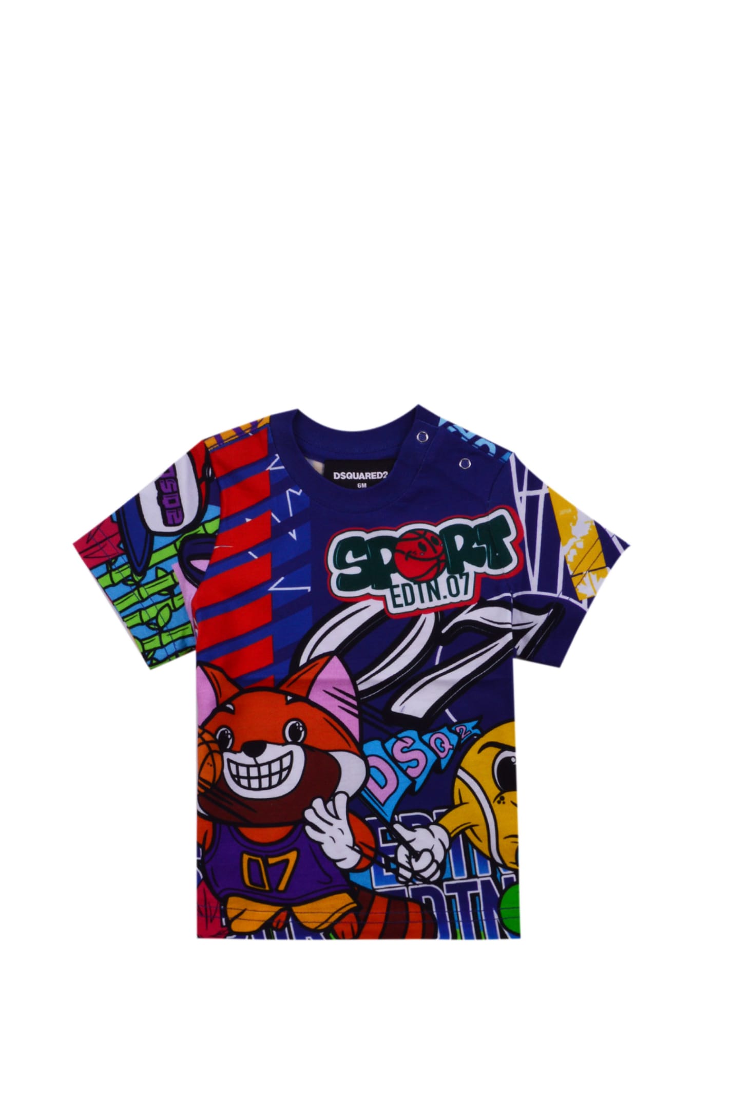 DSQUARED2 MULTICOLOR T-SHIRT WITH SHIBUYA PRINT