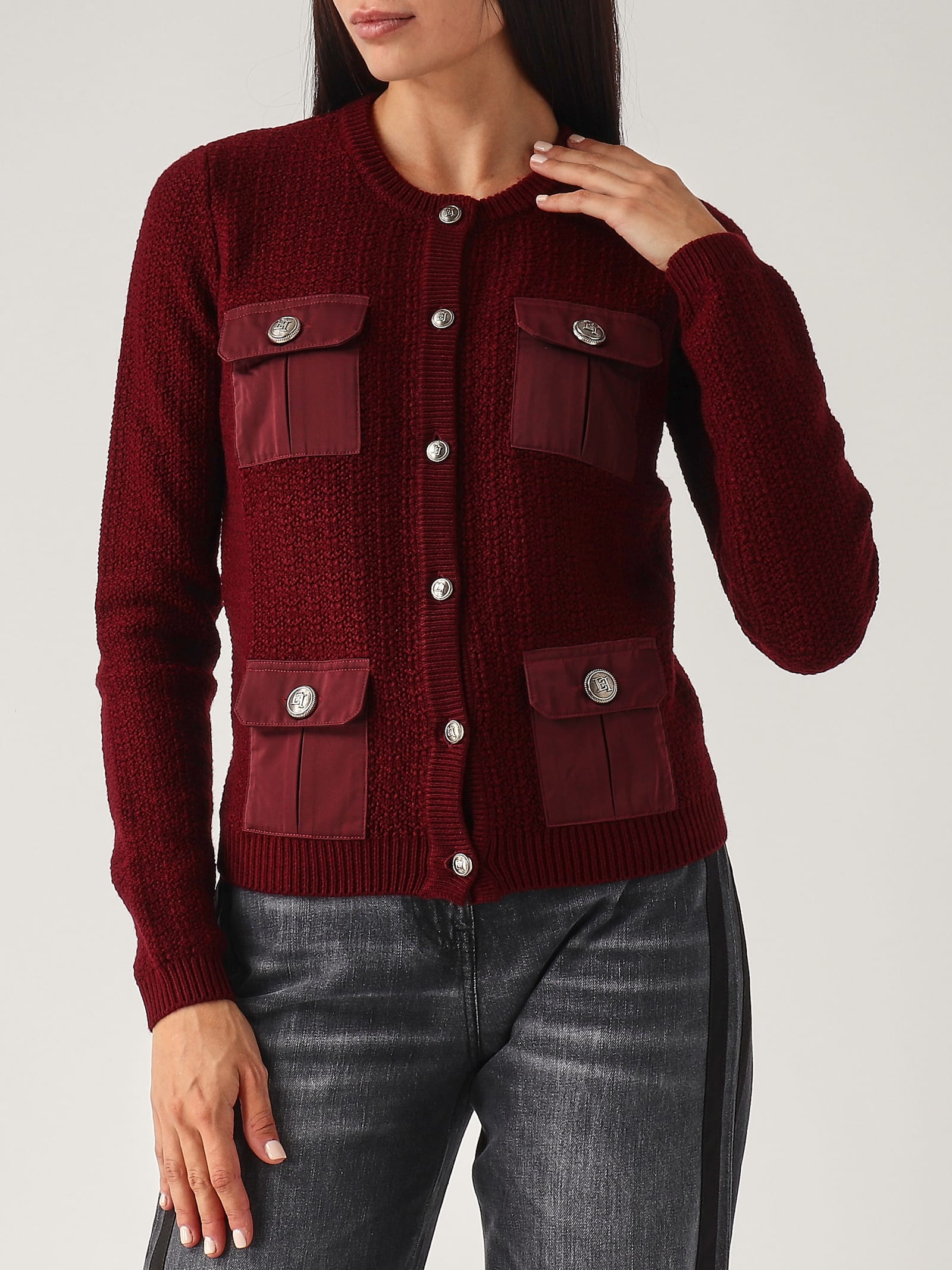 Shop Elisabetta Franchi Wool Sweater In Vino