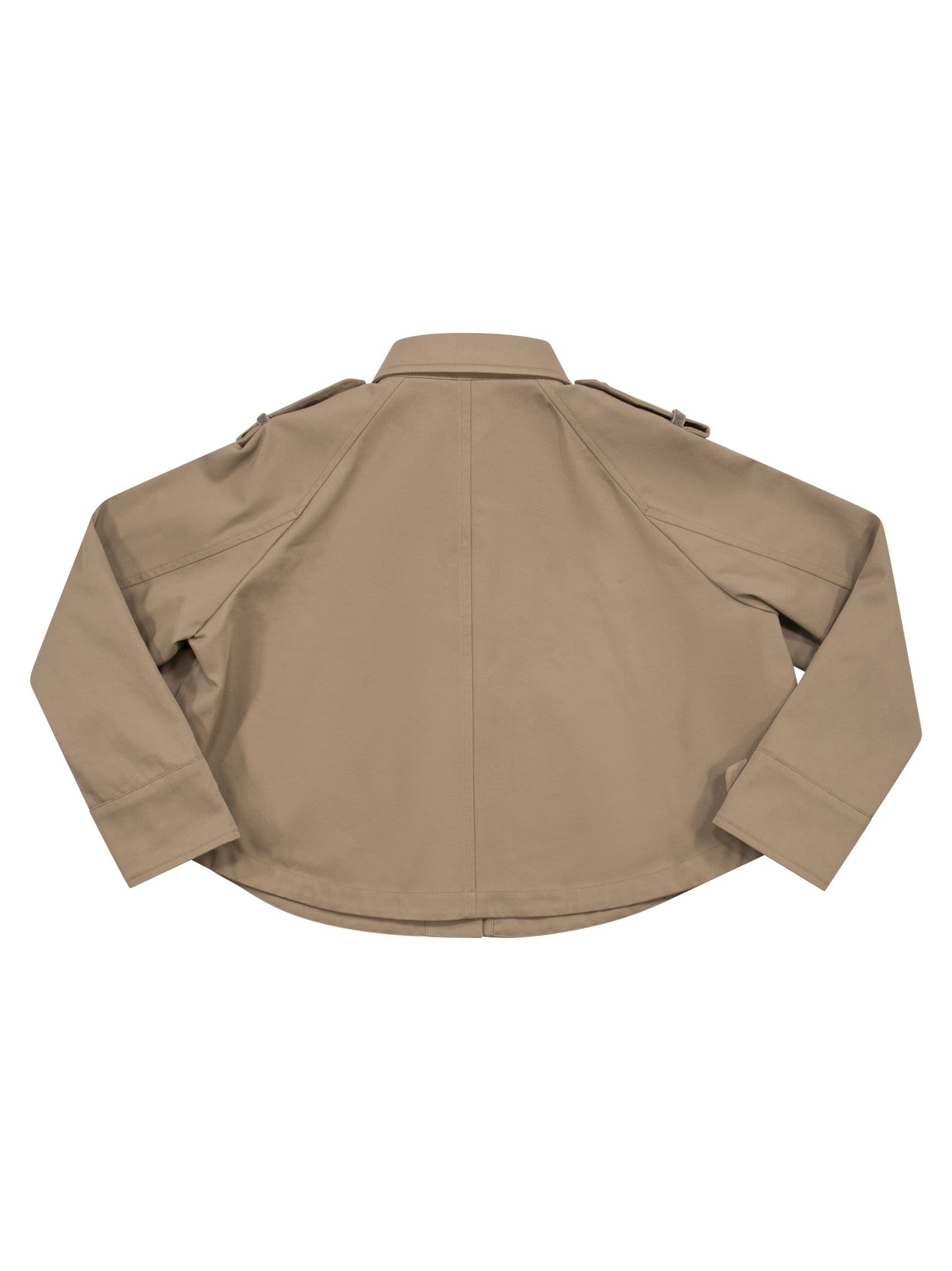 BRUNELLO CUCINELLI COTTON GABARDINE JACKET WITH JEWELLERY