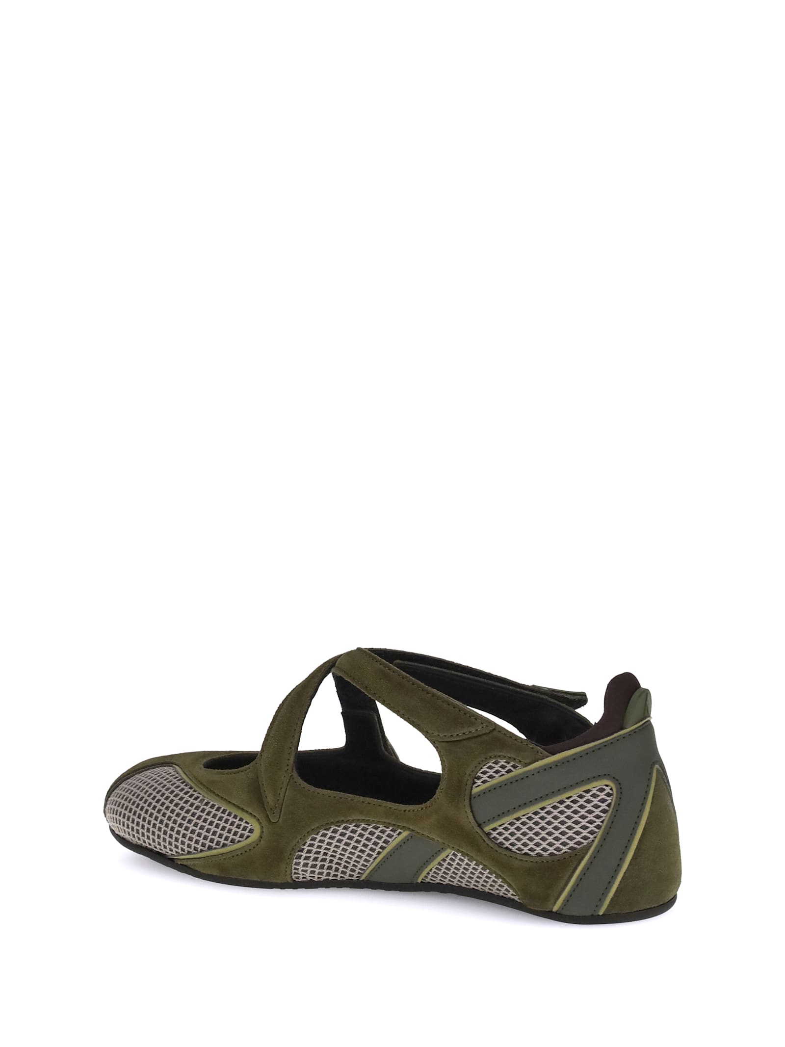 Attico Nomad Ballerinas In Green