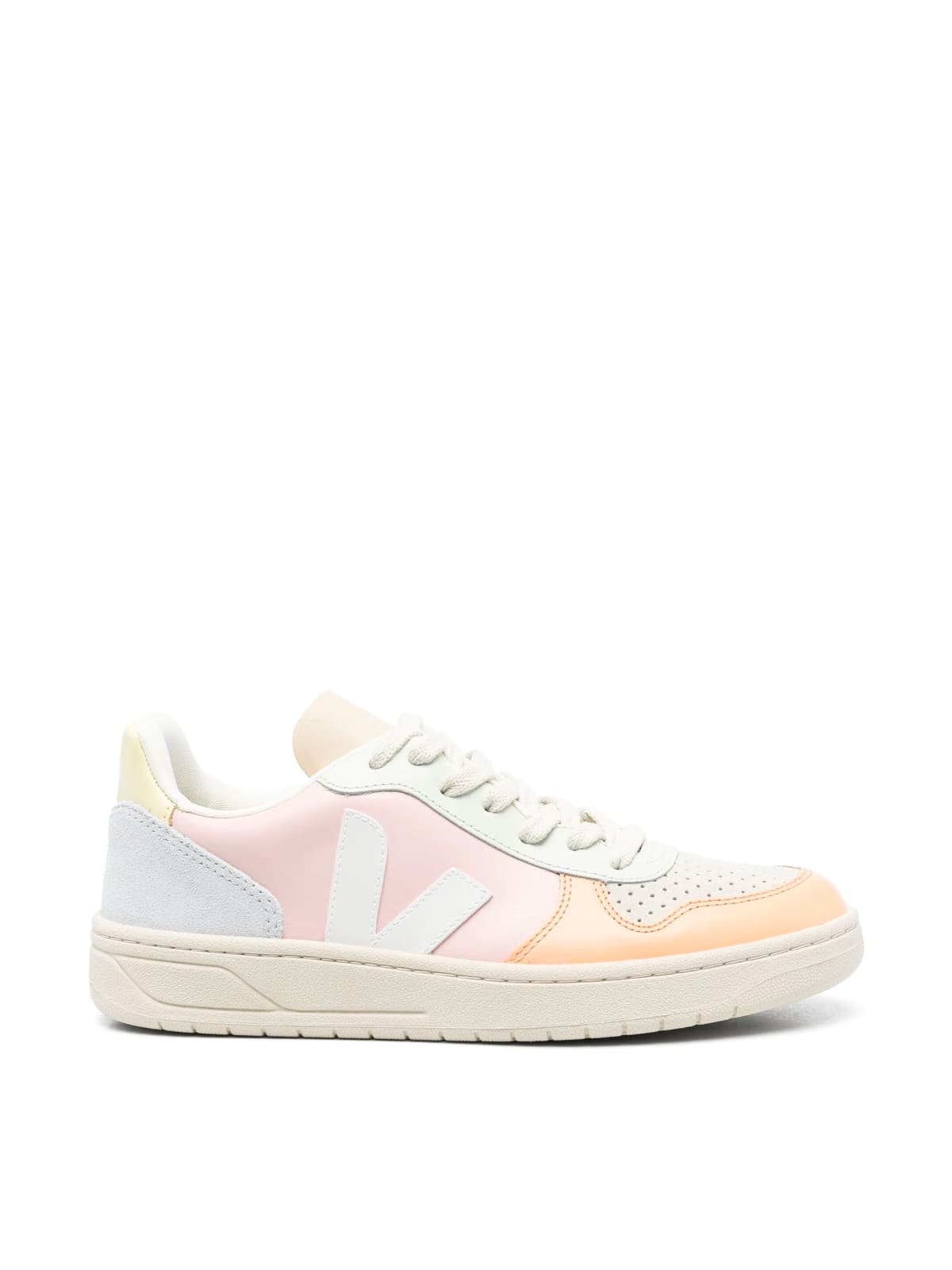 Veja V10 Leather Sneakers In Petale White Multico