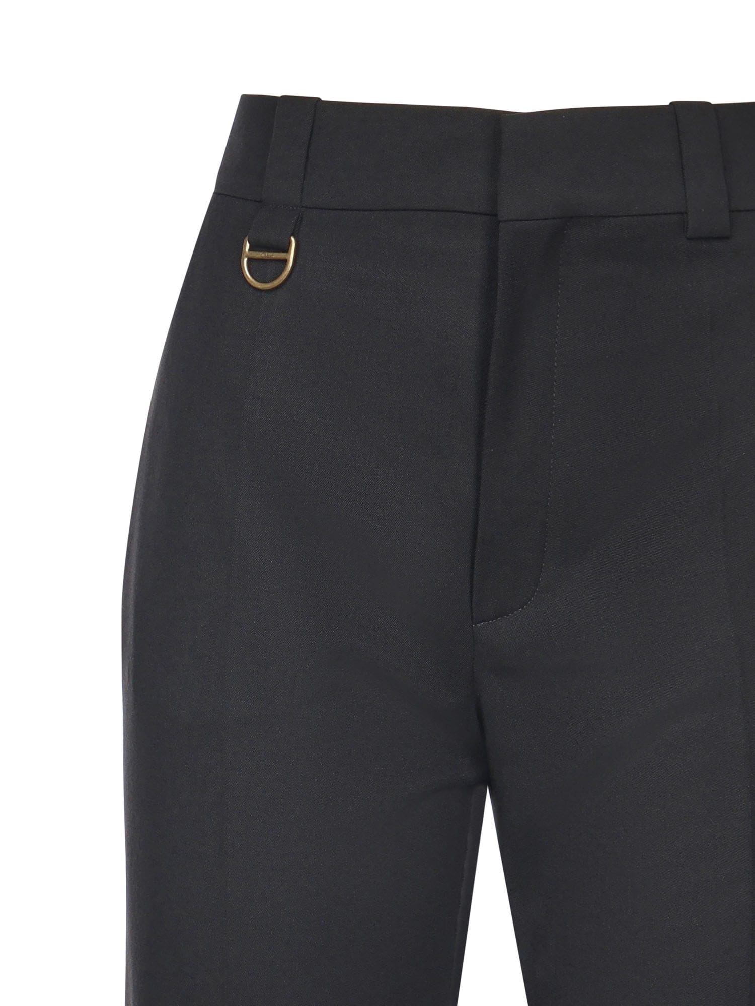 Chloé Tailored Trousers In Grain De Poudre Wool In Black