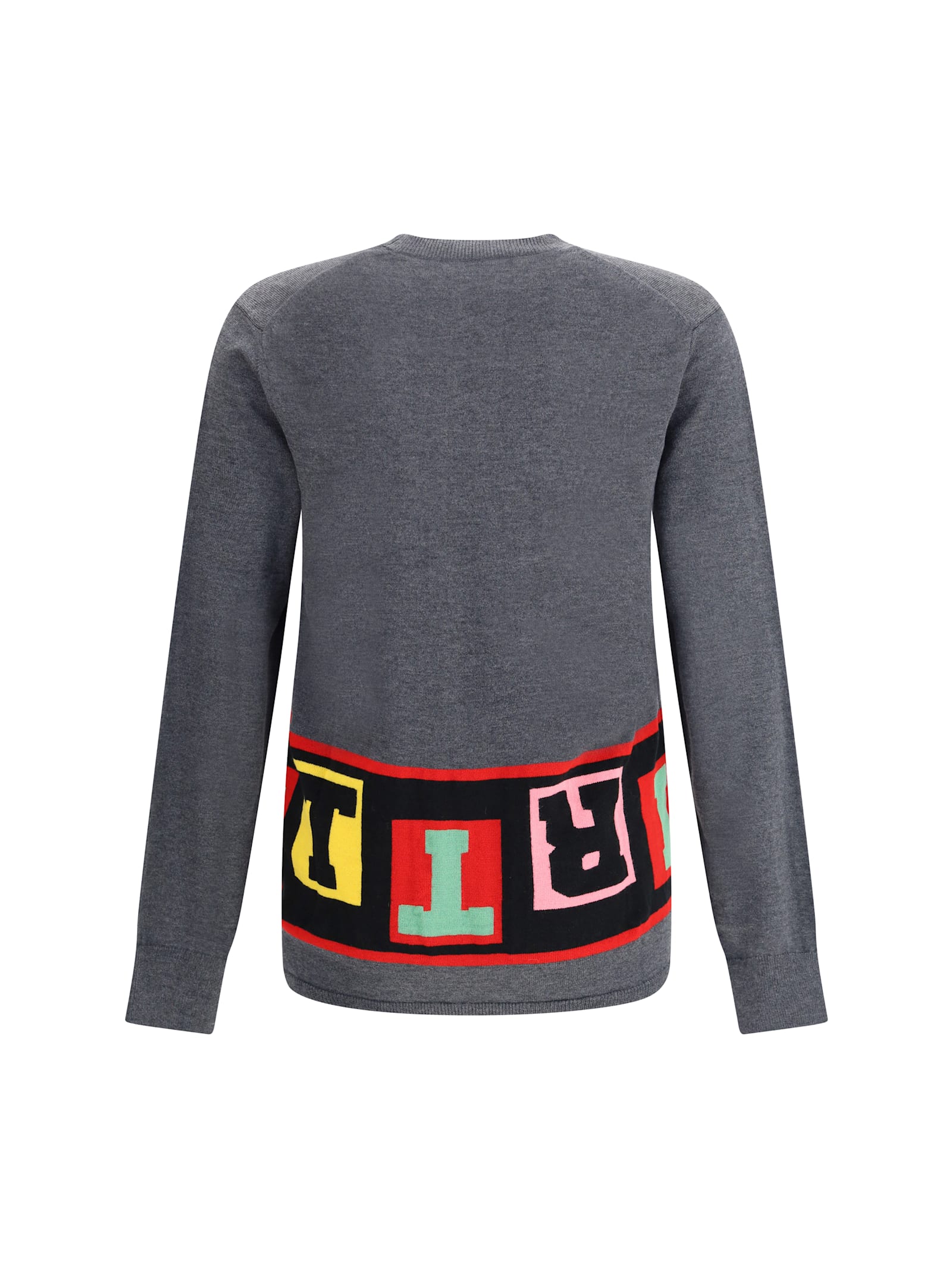 Comme Des Garçons Shirt Intarsia Sweater Sweaters And Cardigans Gray In Gray